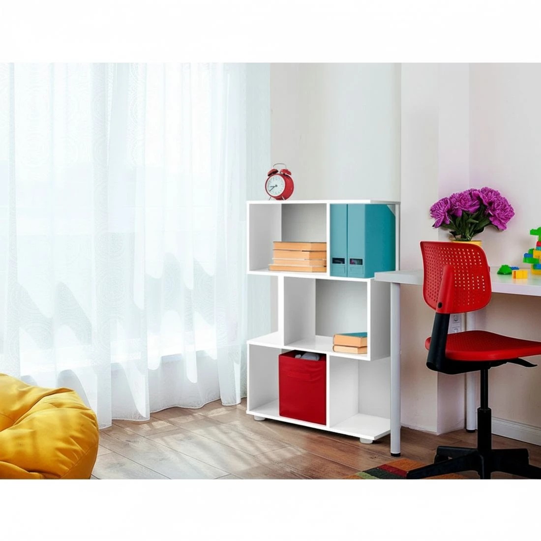 7 Artiss Bookshelf 3 Tiers - White, 7 of 8