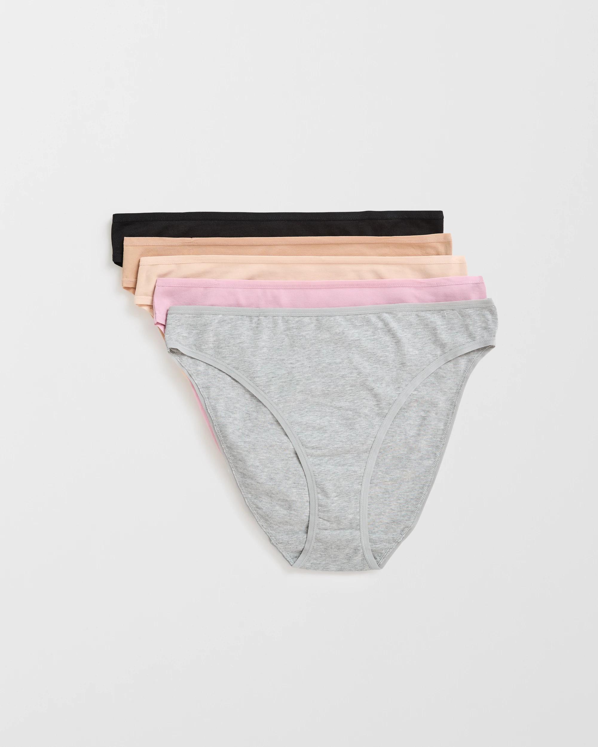 1 Target Woman Australian Cotton 5 Pack Elevated High Cut Briefs PINK NEUTRALS, 1 of 4
