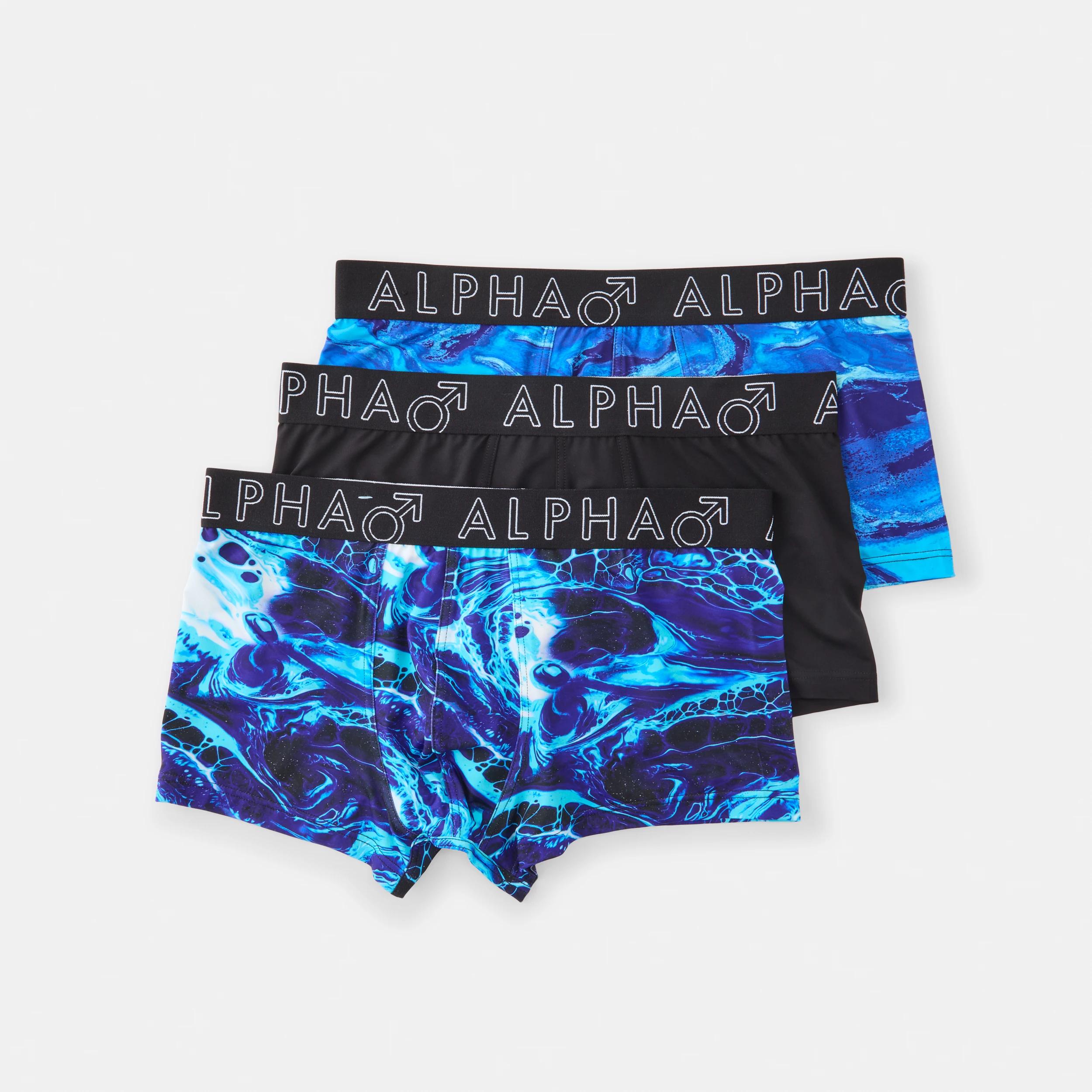 1 3 Pack Microfibre Trunks ABSTRACT OIL, 1 of 9