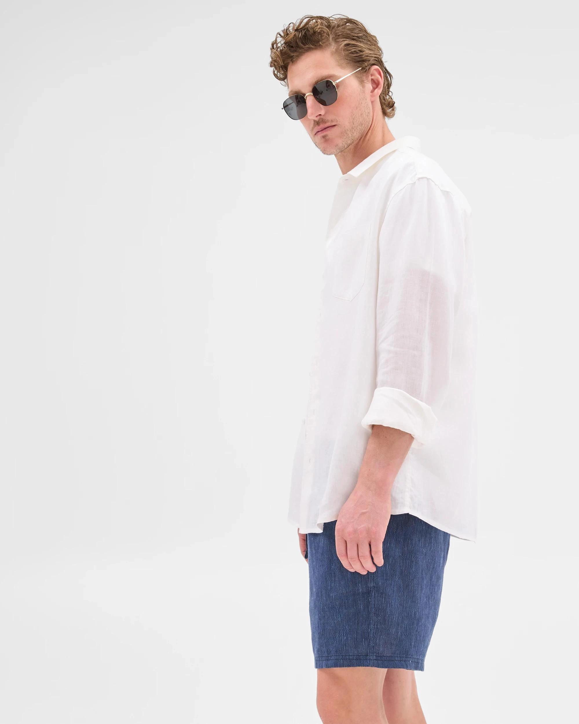 4 Target European Linen Stripe Shorts DARK BLUE, 4 of 6