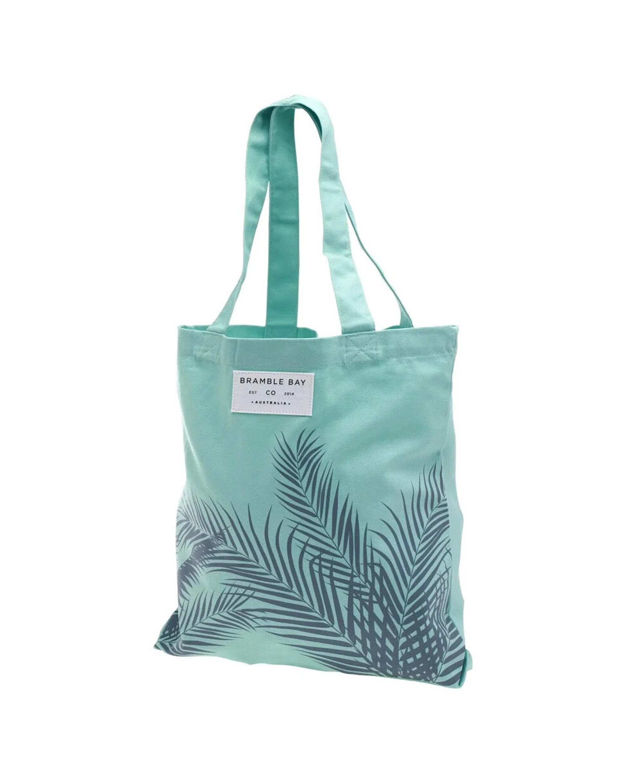 2 Bramble Bay 2PK Morning Mist Fern Outline Cotton Everyday Tote Bag Stylish - Green, 2 of 2