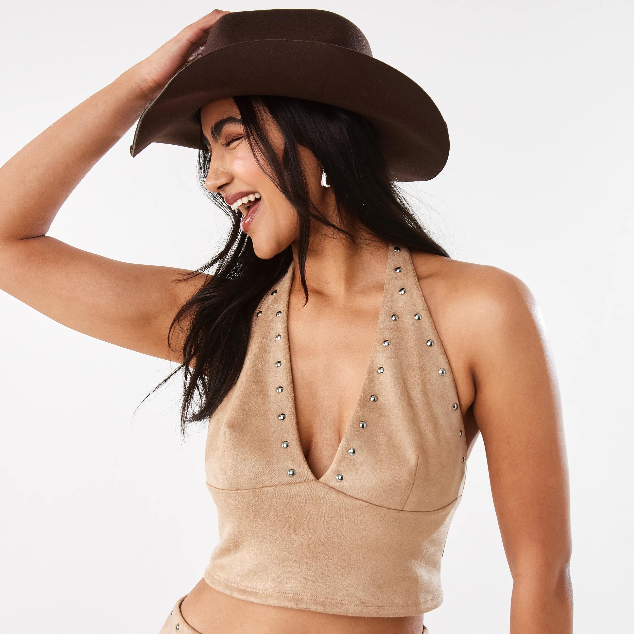 5 Sleeveless Suedette Top Light Tan, 5 of 8