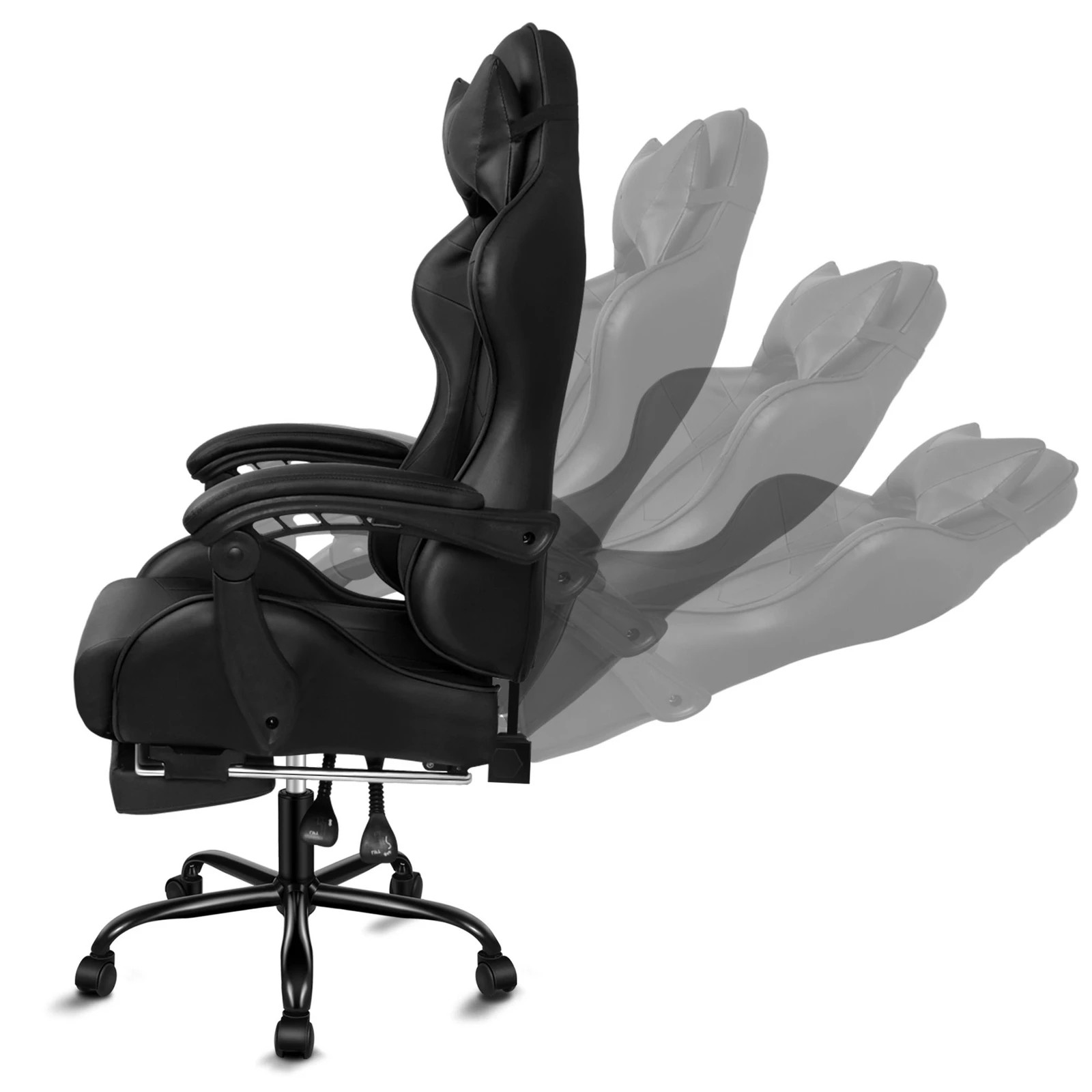 5 Alfordson Gaming Chair Office Massage Computer Racing Seat PU Leather - Black, 5 of 10