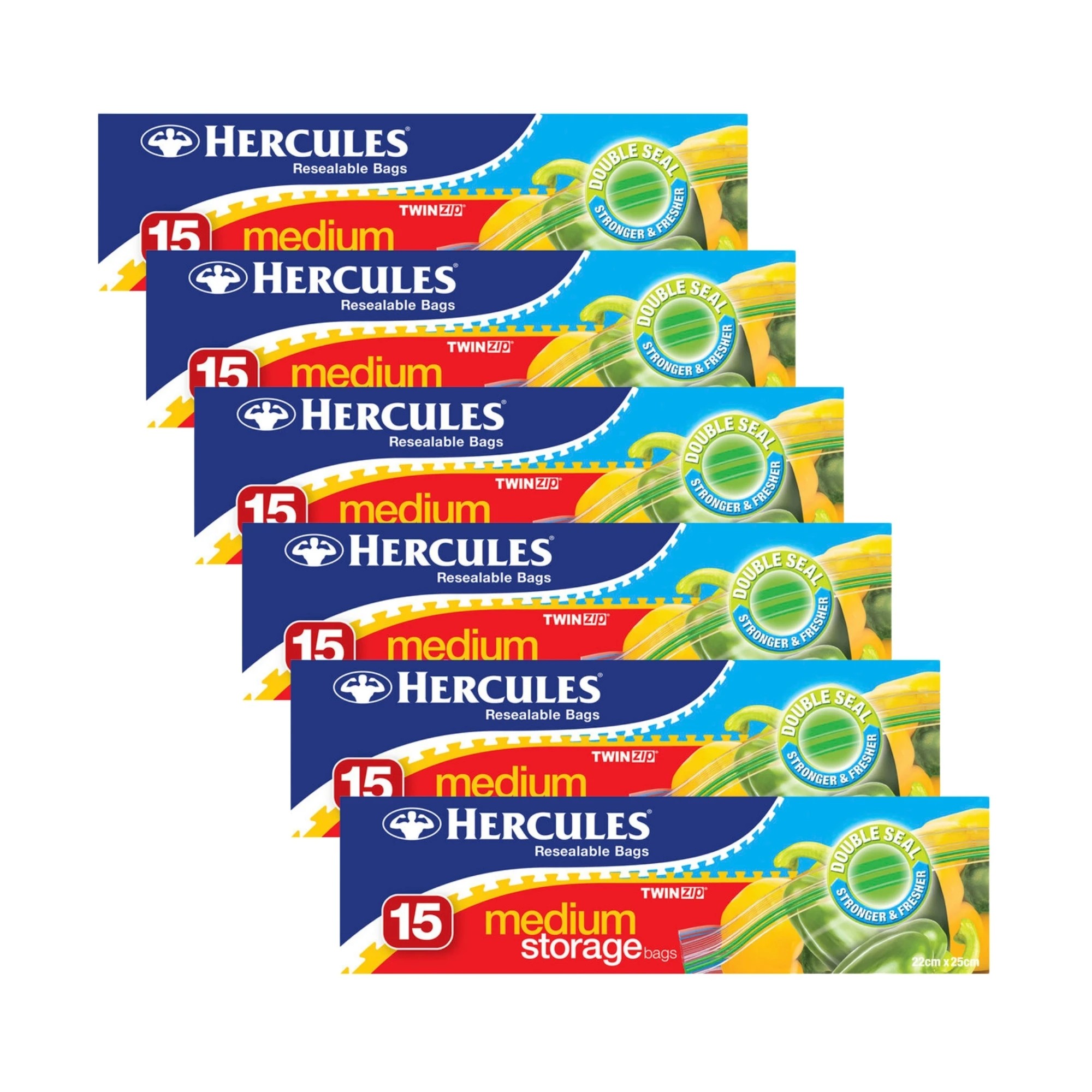 1 Hercules Medium Storage Bags 15pk x6, 1 of 1