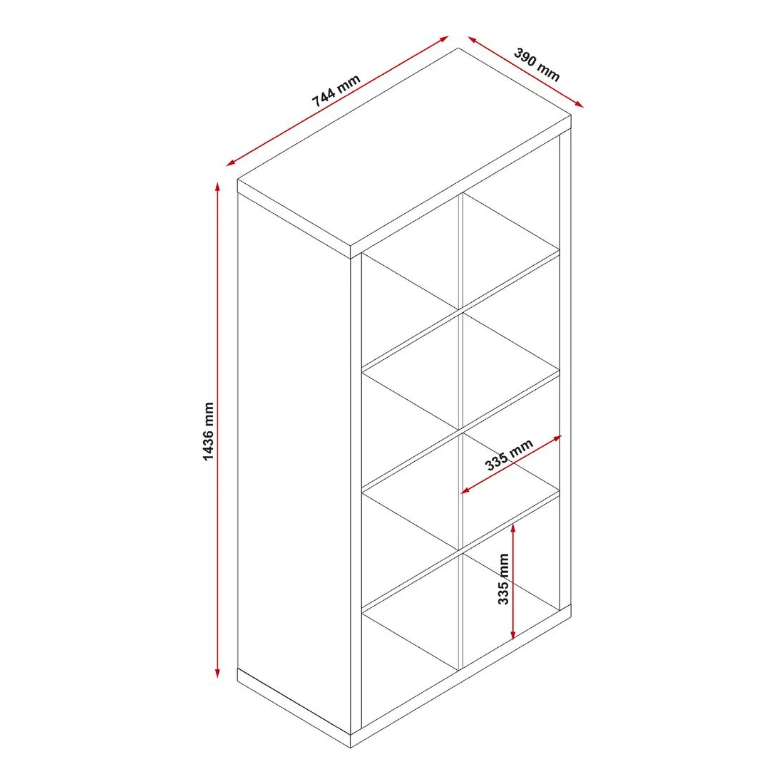 5 Horsen 8 Cube Bookcase Oak, 5 of 5
