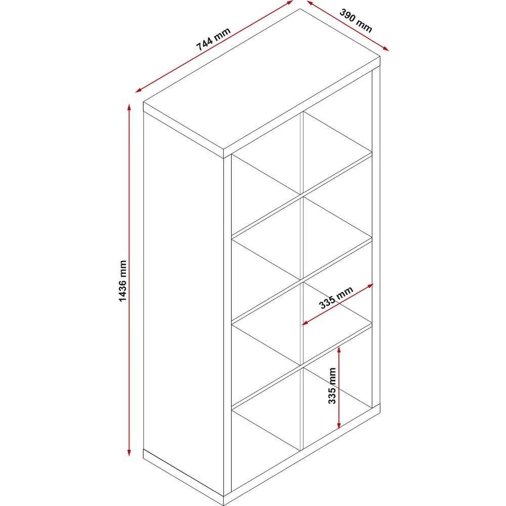 5 Horsen 8 Cube Bookcase Oak Shelves Home Office Storage, 5 of 5