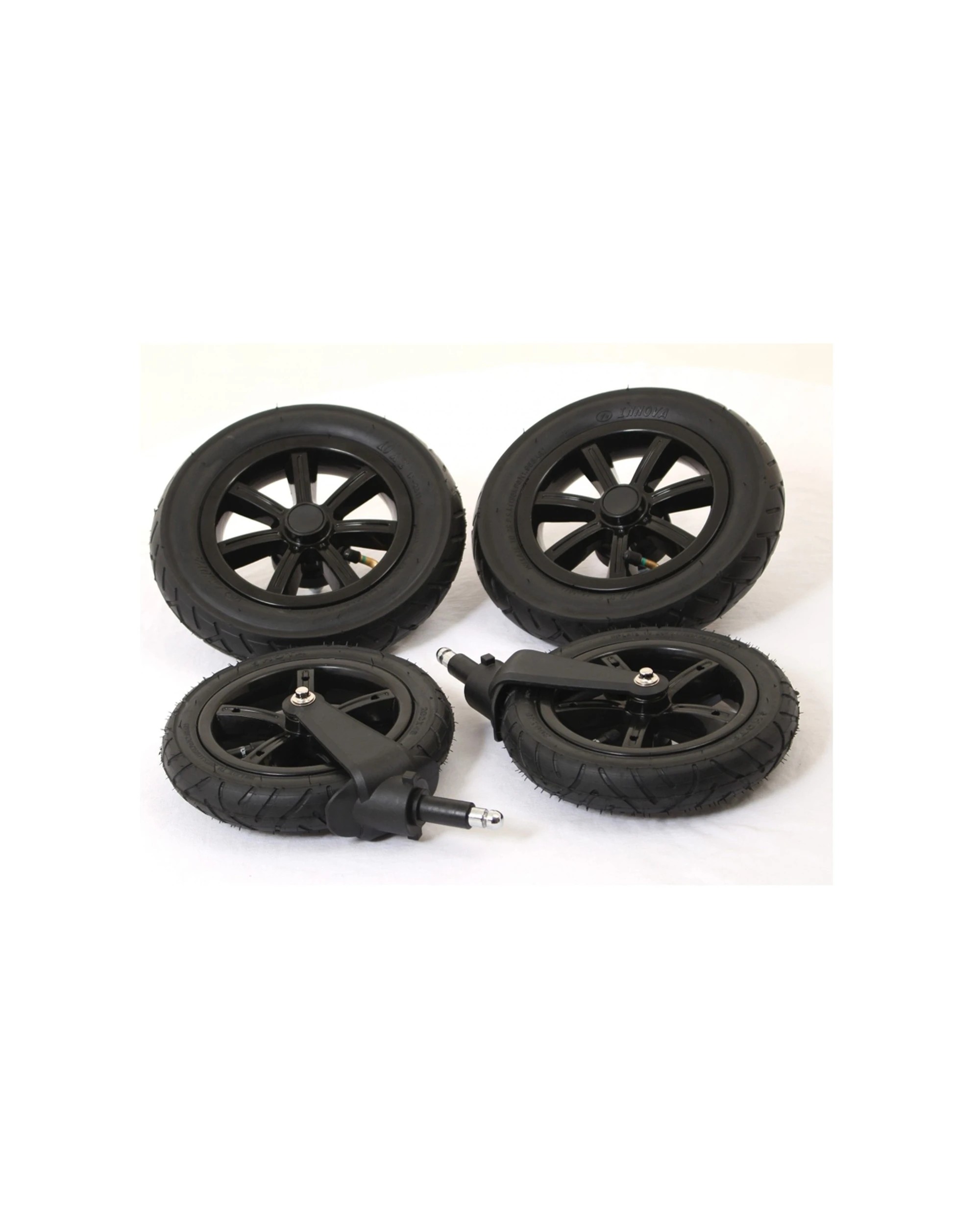 2 ValcoBaby Sport Pack Air Tyres Stroller Pram Wheels For Snap Slim Twin 4pc - Black, 2 of 3
