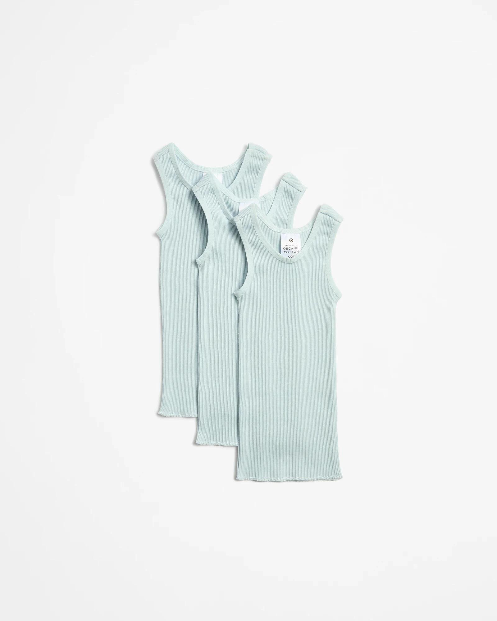 1 Target Baby Baby Organic Cotton Unisex Vests 3 Pack BLUE, 1 of 3