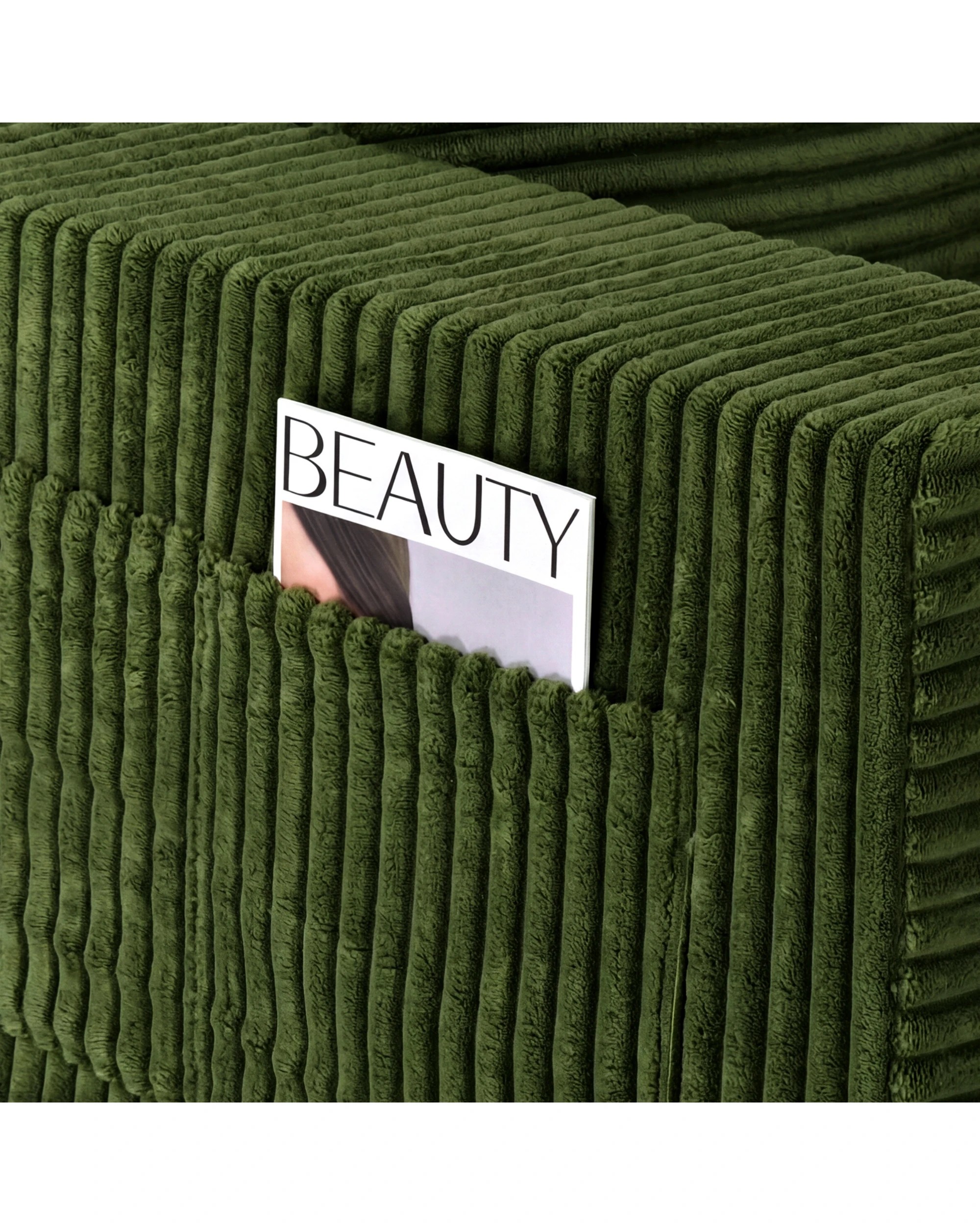 6 Advwin 277cm L Shape Convertible Modular Sectional Couch - Green, 6 of 7