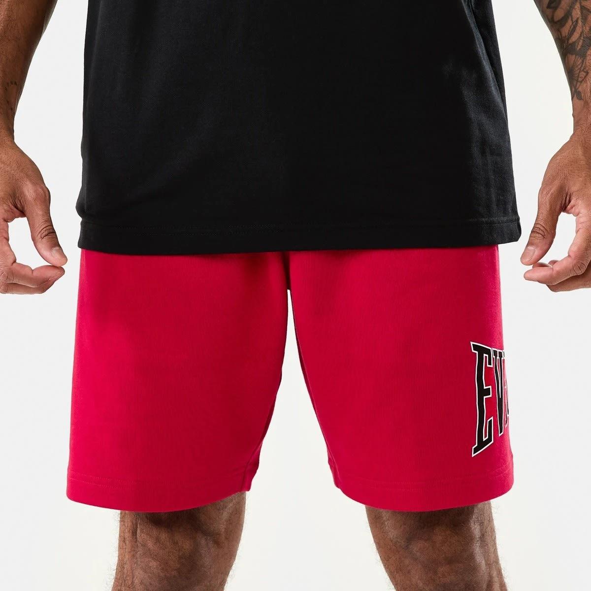 2 Everlast Mens French Terry Shorts Crimson, 2 of 8