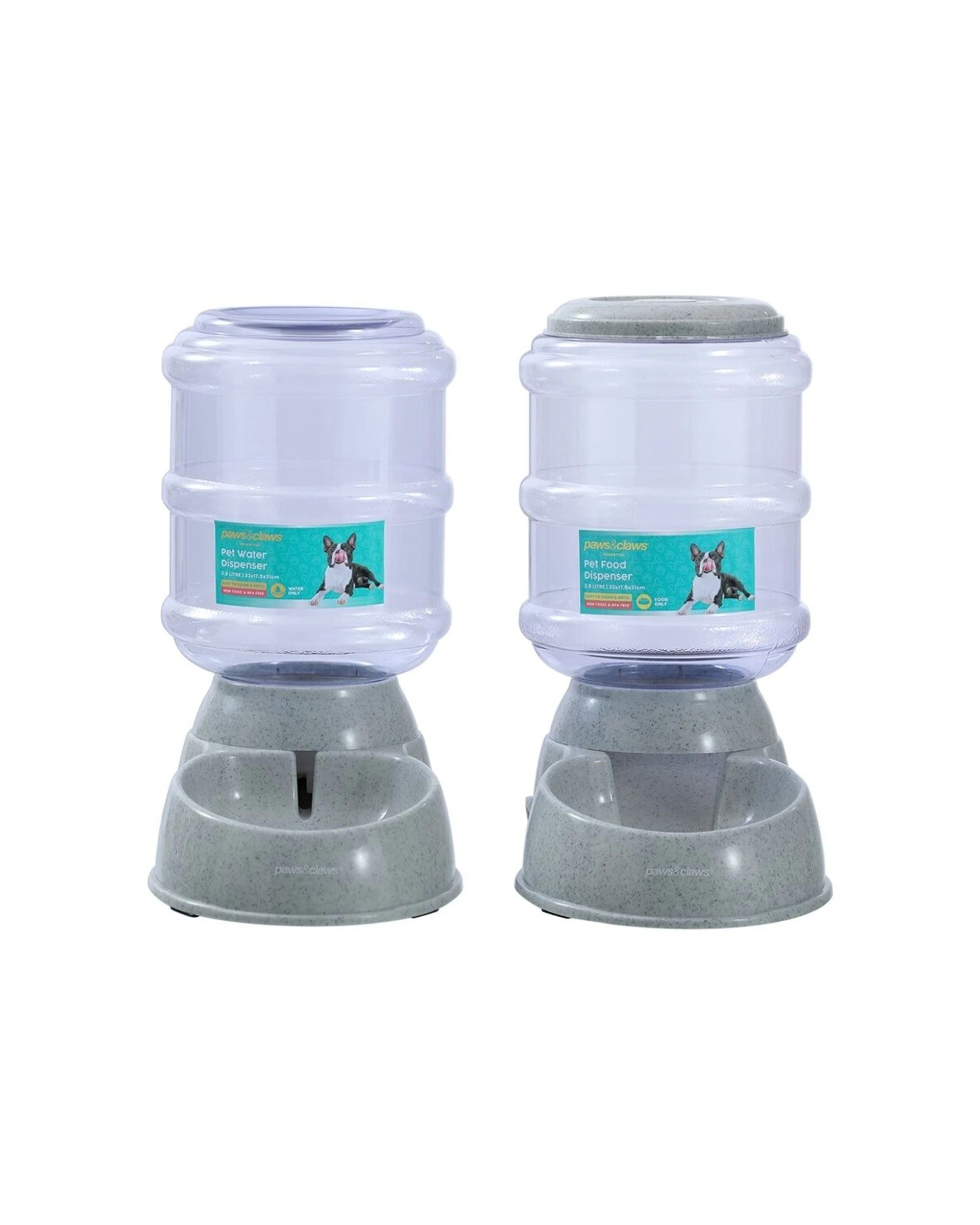 6 Paws And Claws Barrel Pet Food Dispenser Easy To Refill Durable 3.8L - Grey, 6 of 6
