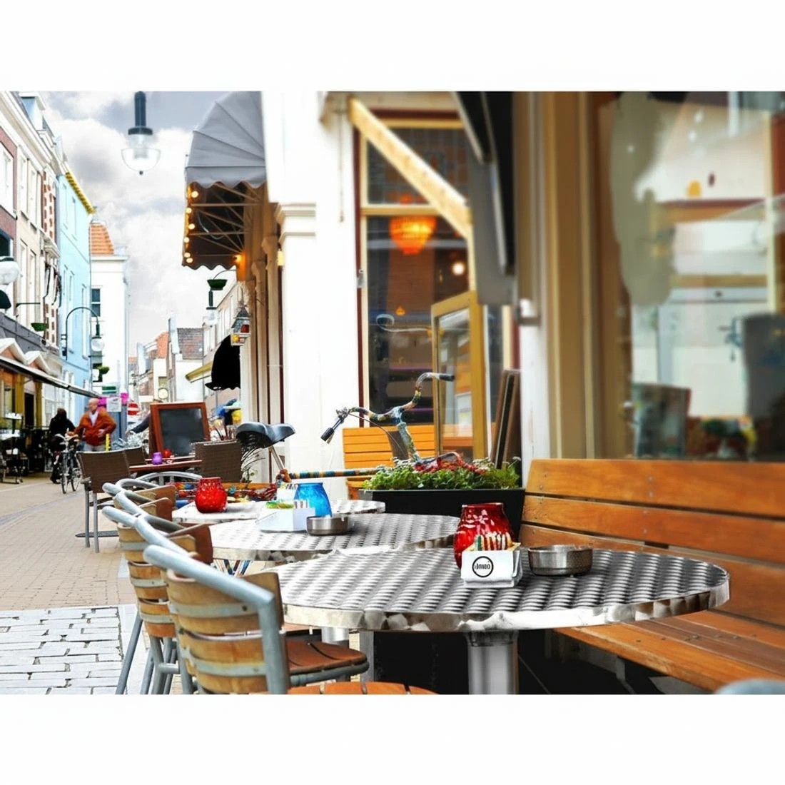 5 Gardeon Outdoor Bar Table Adjustable Aluminium Round 70/110cm - Silver, 5 of 6