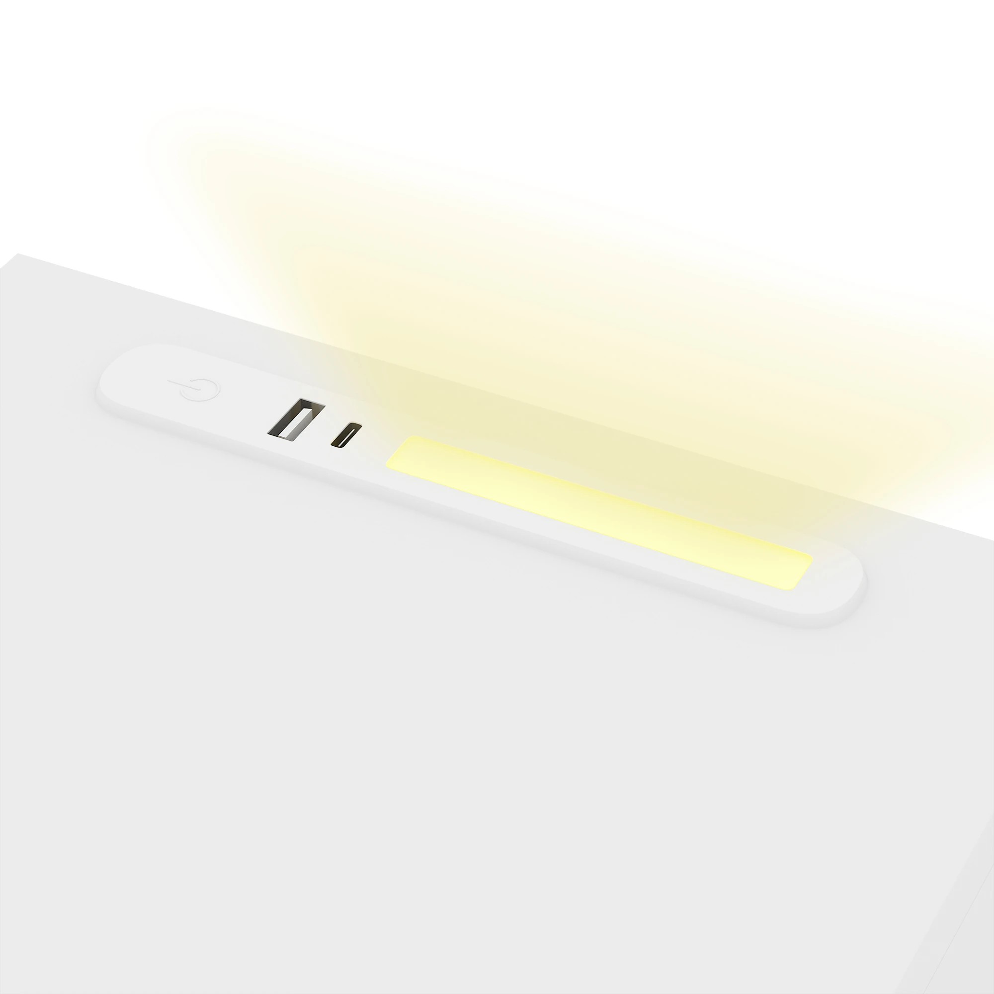 7 Advwin LED End Table Sofa Side Table with Drawers Narrow Bedside Table White - White, 7 of 9