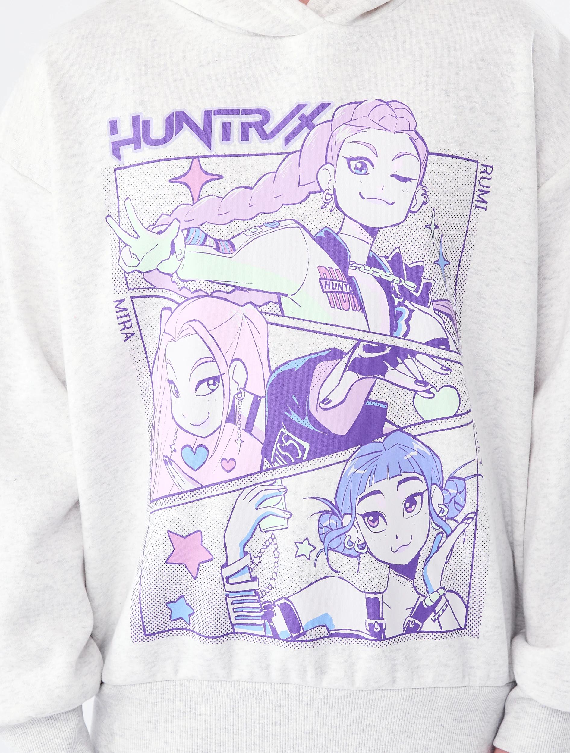 4 KPop Demon Hunters License Oversized Hoodie Grey Dh, 4 of 8