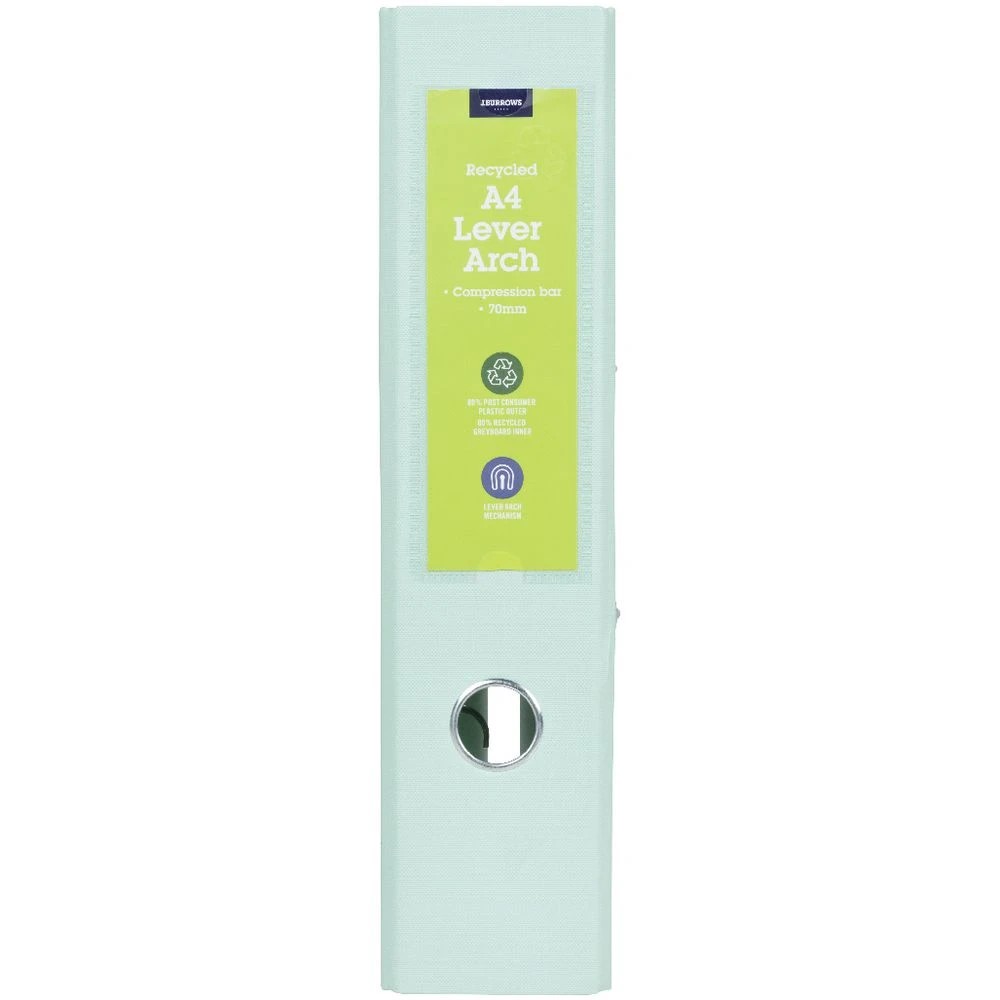 3 J.Burrows A4 Lever Arch Pale Green, 3 of 7