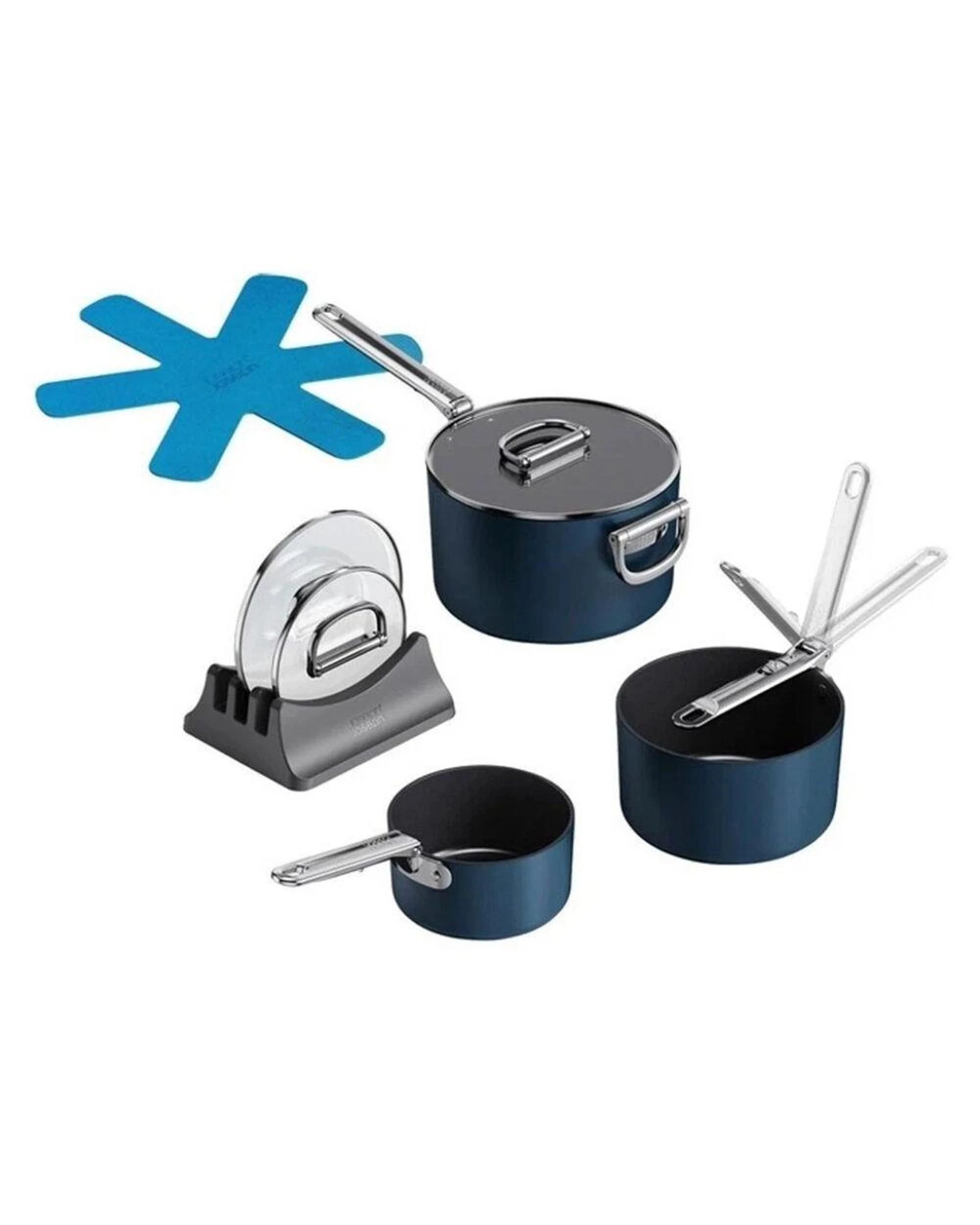 1 Joseph Joseph Space Non Stick 3 Piece Saucepan Set With Lids, 1 of 5