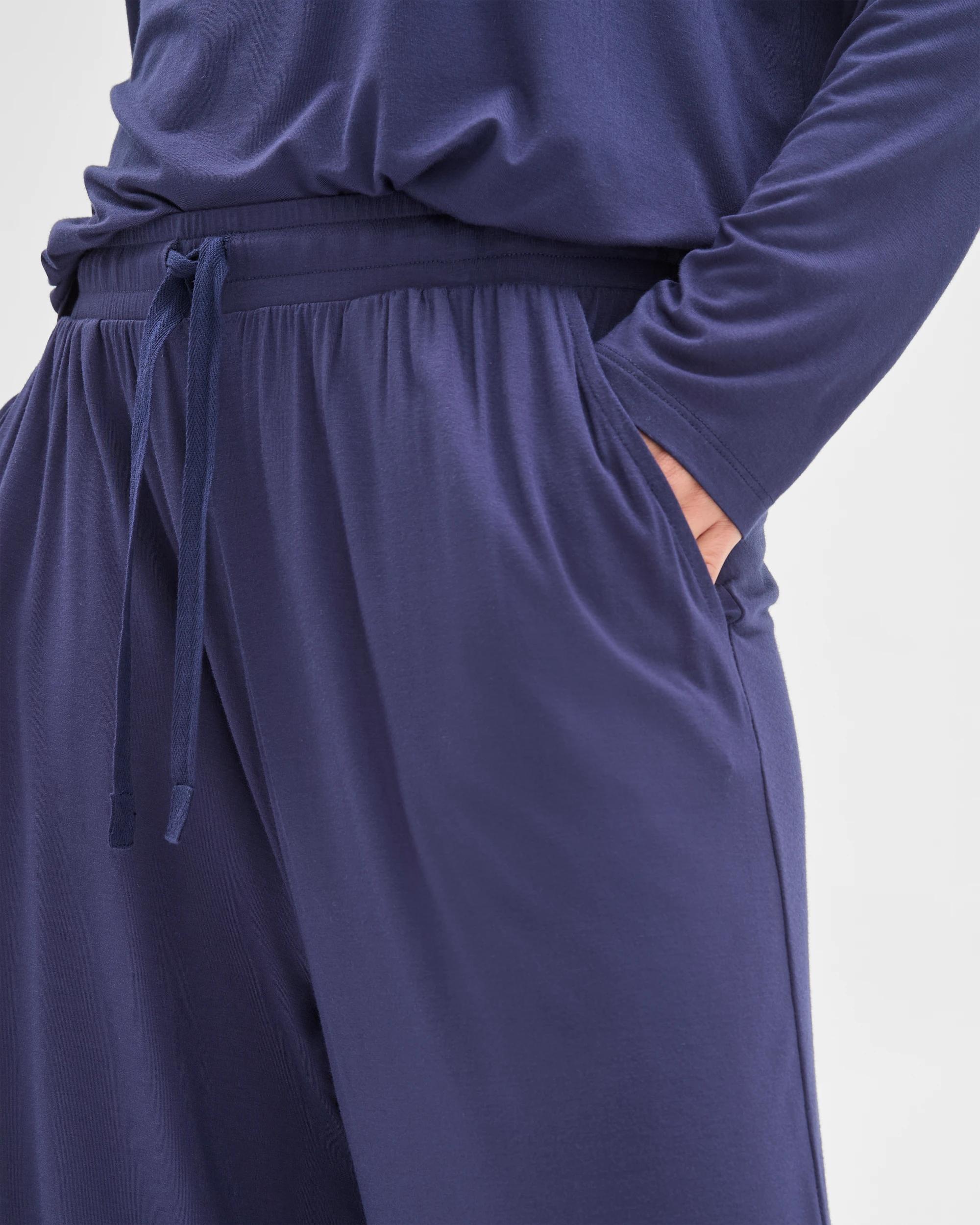 4 Target Woman Soft Comfort Bamboo Wide Leg Sleep Pants NAVY, 4 of 6