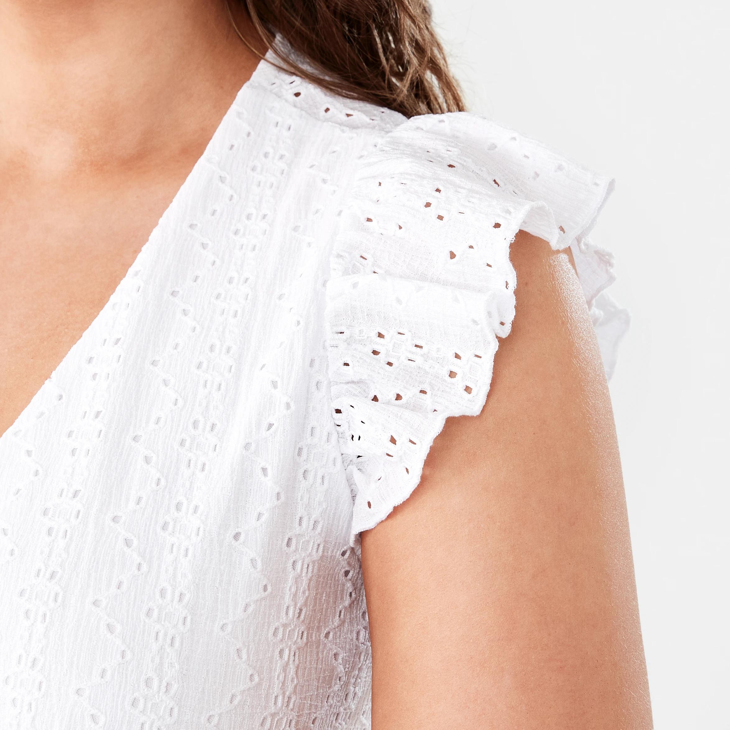 7 Sleeveless Broderie V-Neck Mini Dress WHITE, 7 of 9