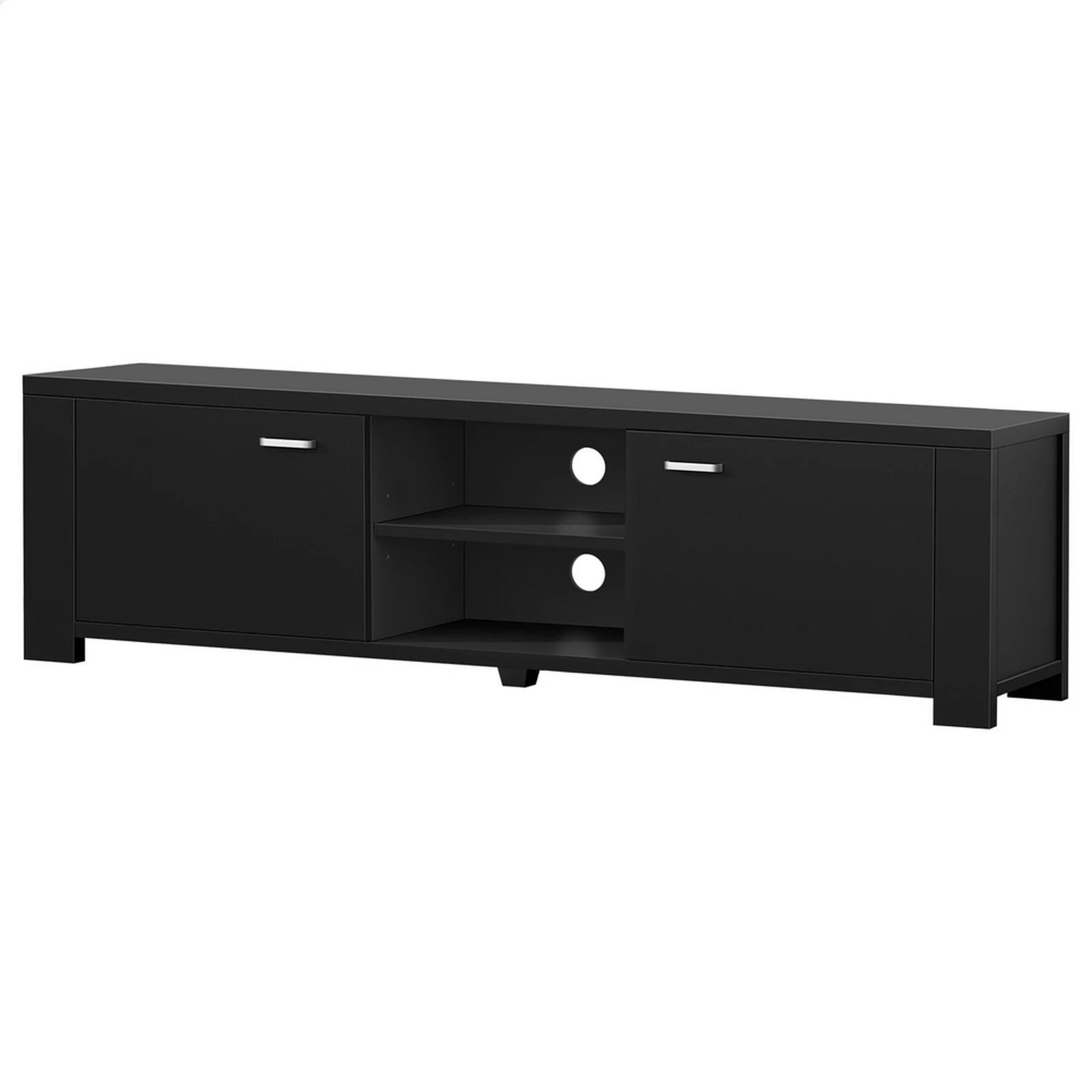1 Alfordson TV Cabinet Entertainment Unit Stand Storage Shelf 160cm - Black, 1 of 10