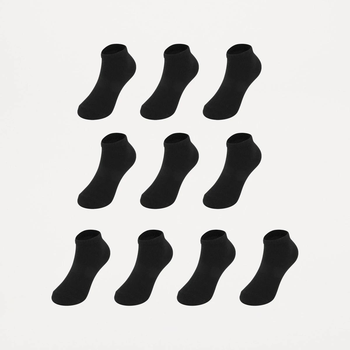 1 10 Pack Trainer Socks Black, 1 of 3