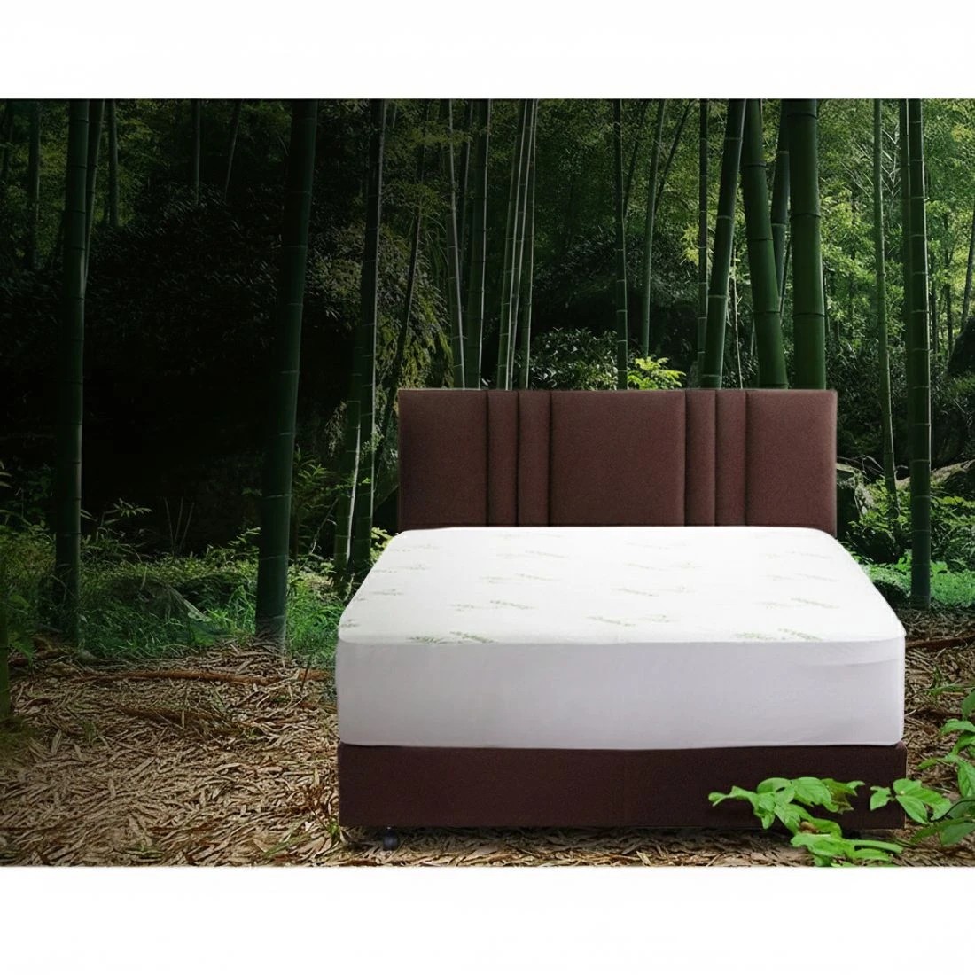 4 Giselle Bedding 40cm Bamboo Mattress Protector Breathable Design Single - Single Bed - White, 4 of 8