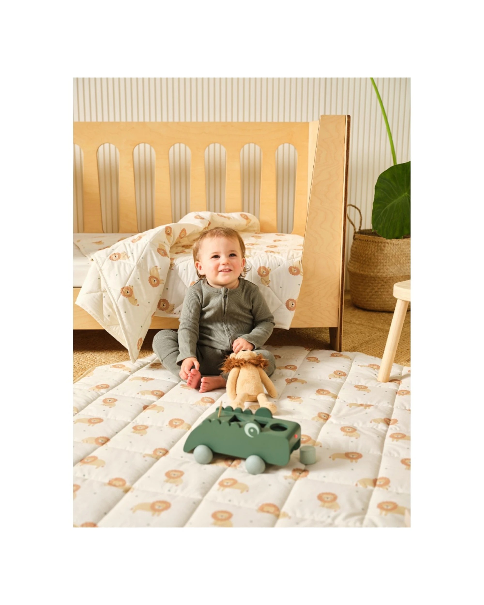 2 Linen House Kids Cat Nap Cot Coverlet Soft Quilted Cotton Nursery Bedding - White, 2 of 5