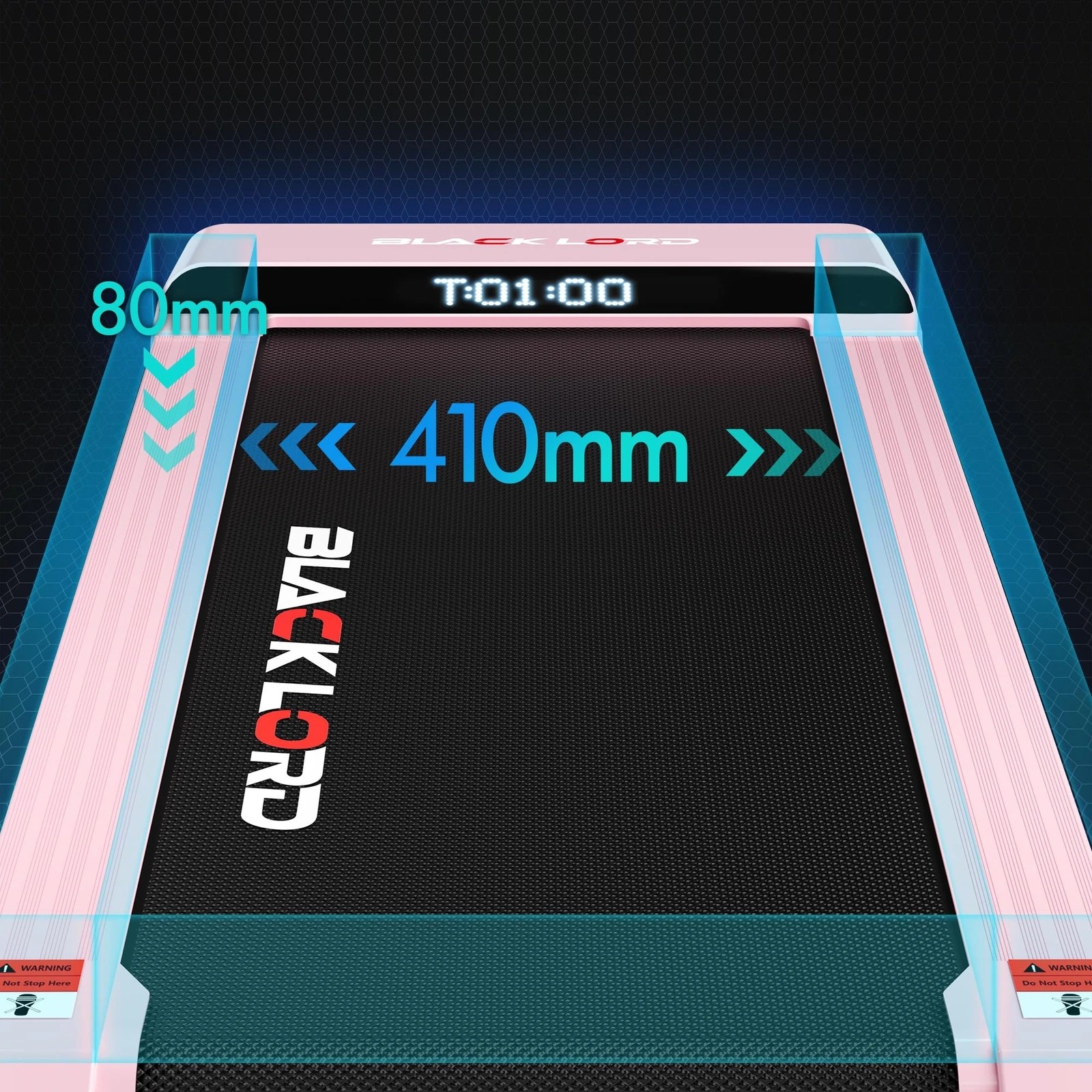 9 Black Lord Treadmill Electric Walking Pad Steel Frame Under Desk Gym 410mm - Pink, 9 of 10