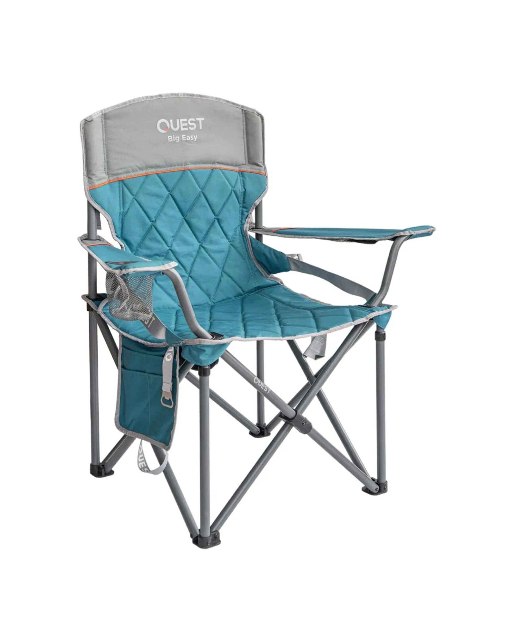 1 Quest Big Easy Camp Chair Aluminium Frame 200kg Capacity Armrests - Blue, 1 of 9