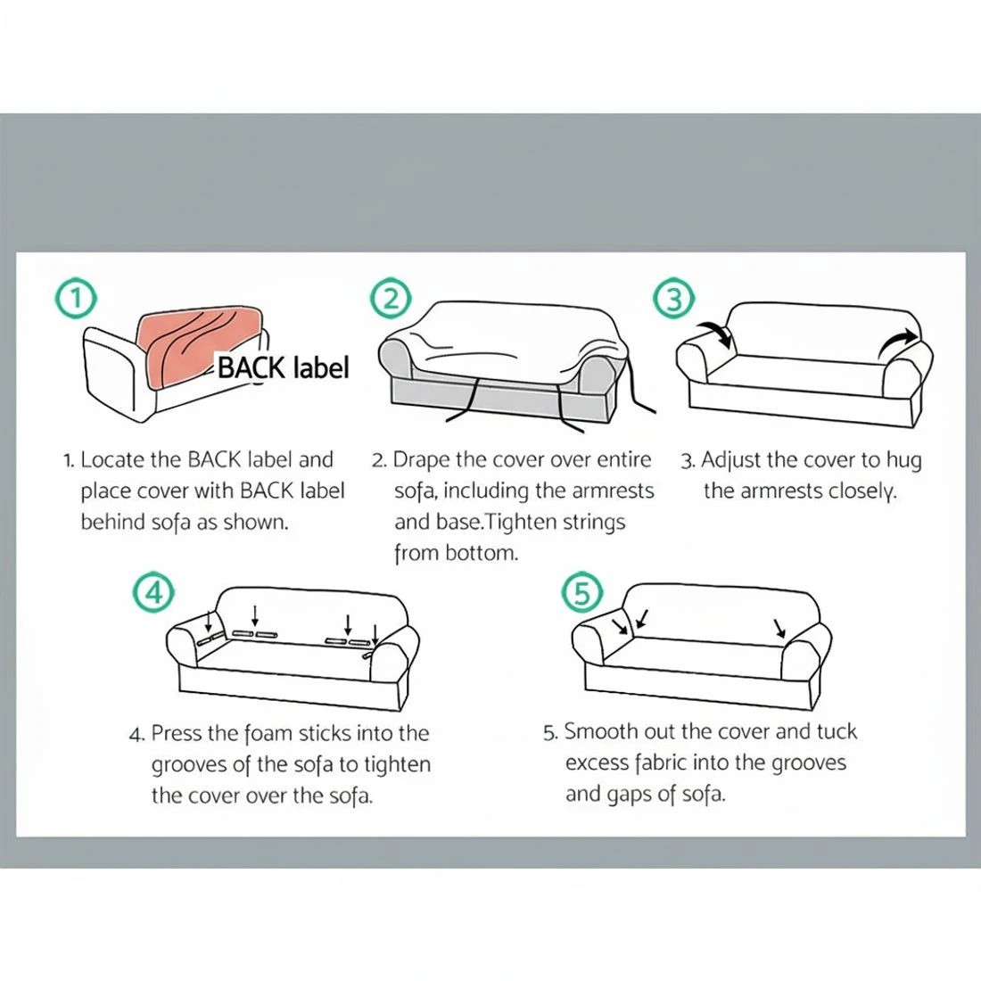 6 Artiss Sofa Cover Couch Covers 2 Seater Velvet - Black, 6 of 6