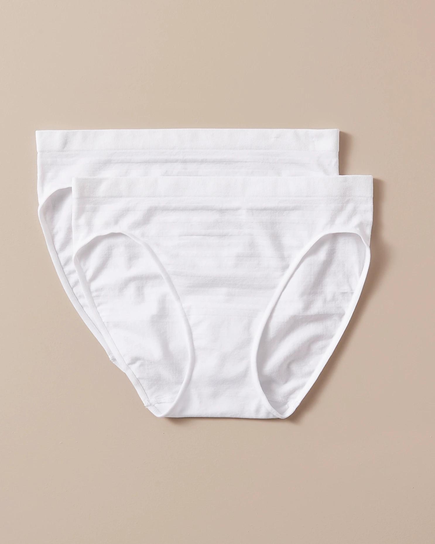 7 Target 2 Pack Matte and Shine Seamfree Bikini Briefs WHITE, 7 of 8