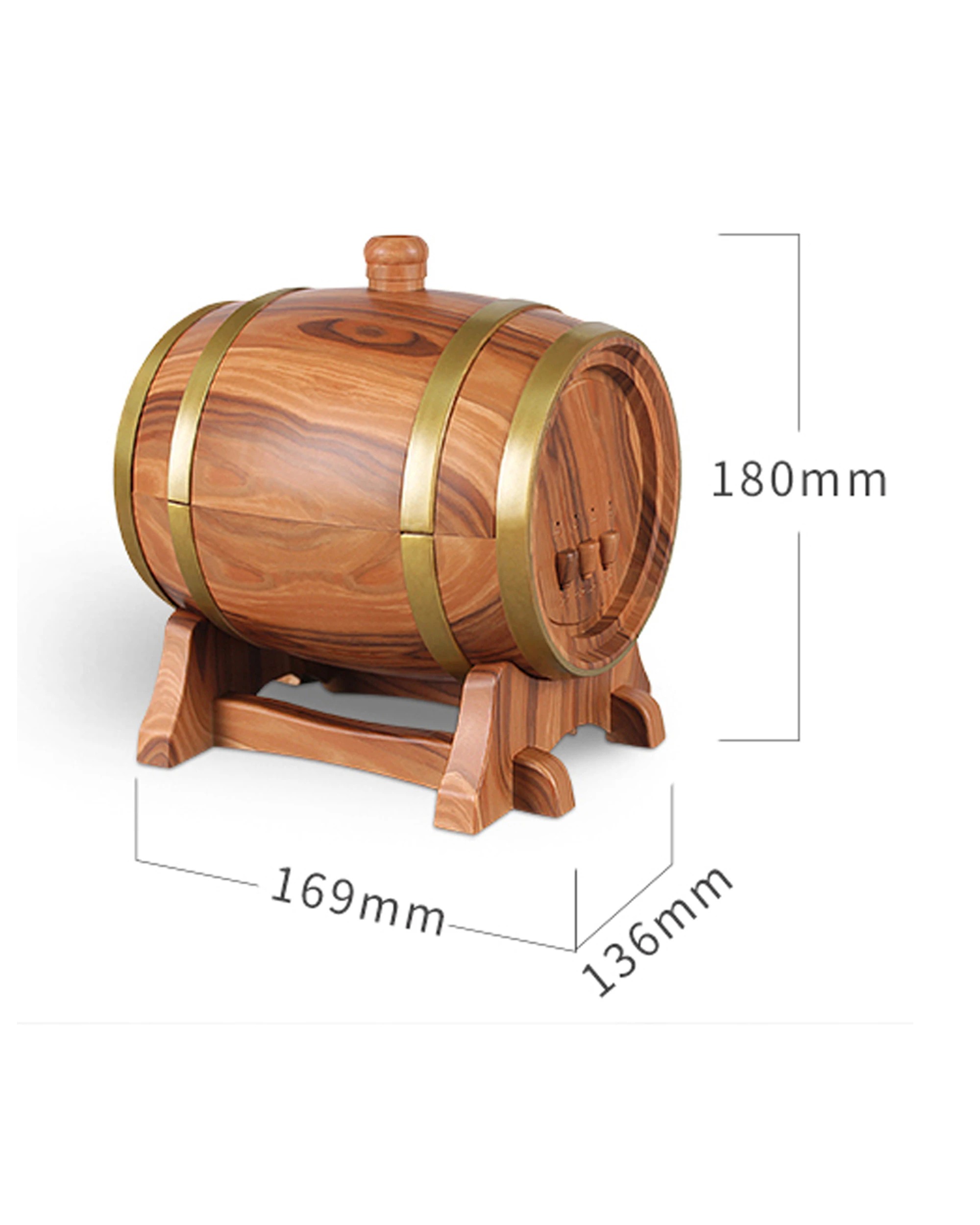2 TODO 350Ml Bluetooth Speaker Humidifier Aromatherapy Diffuser Ultrasonic Led + Essential Oil - Oak Wood, 2 of 3
