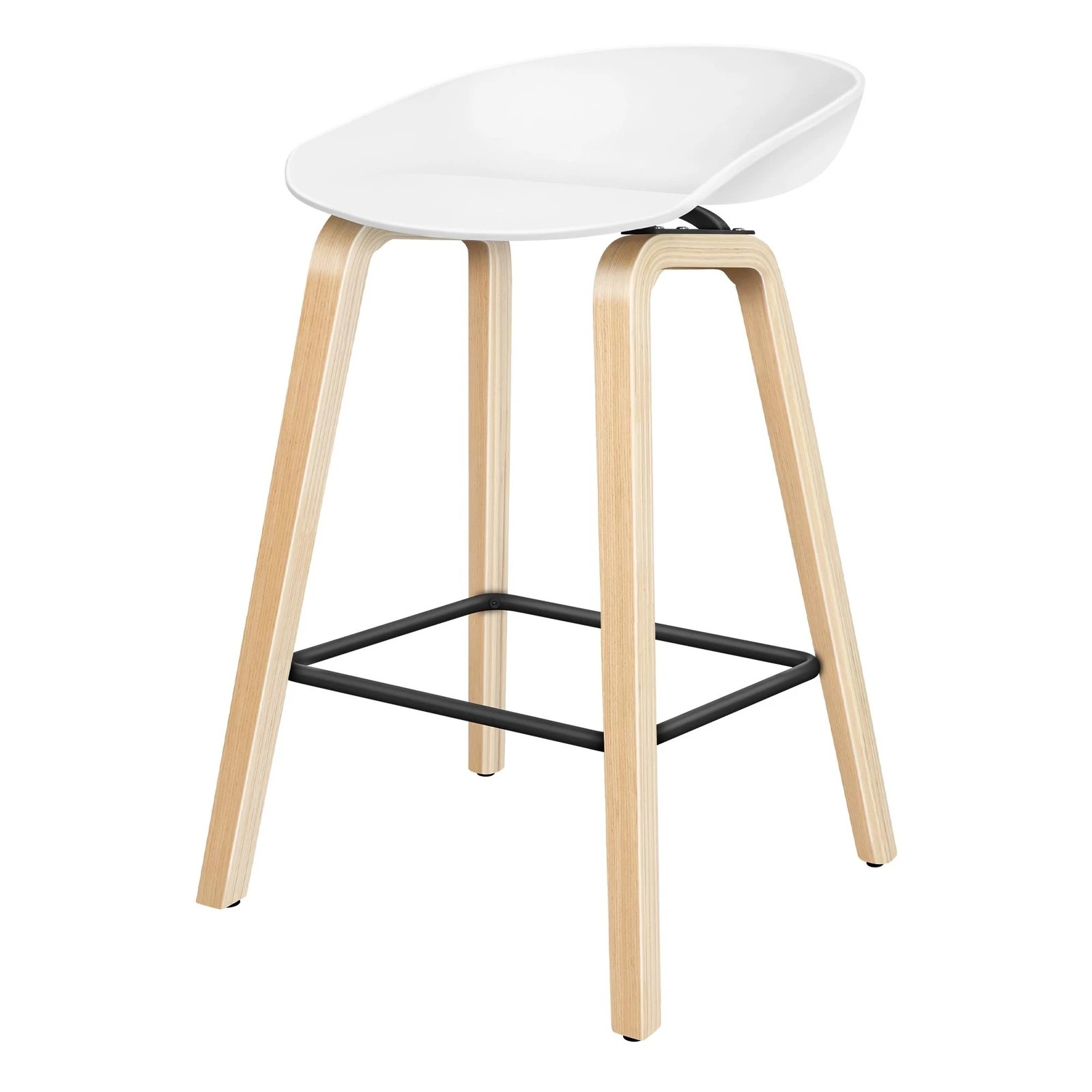 3 Alfordson 4x Kitchen Bar Stools Counter Wooden Chairs - White, 3 of 7