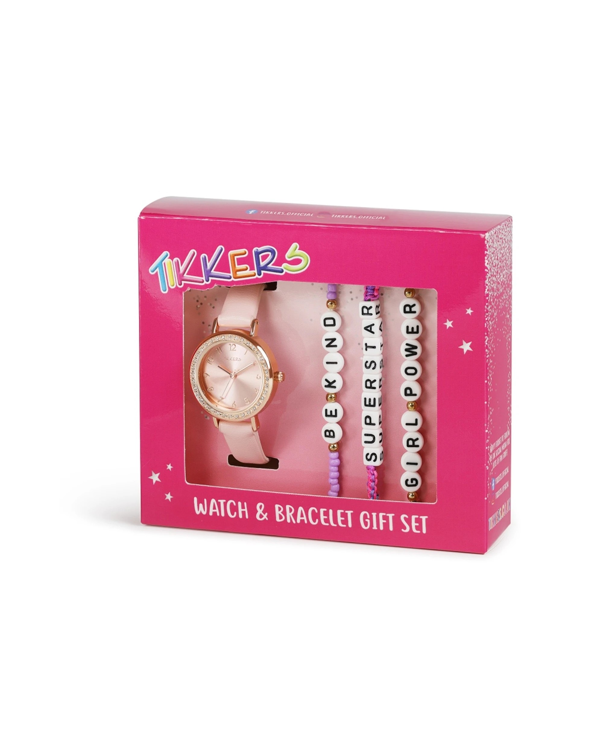 2 Tikkers 4pc Kids Watch With Bracelets Set Polyurethane Strap - Pink, 2 of 4