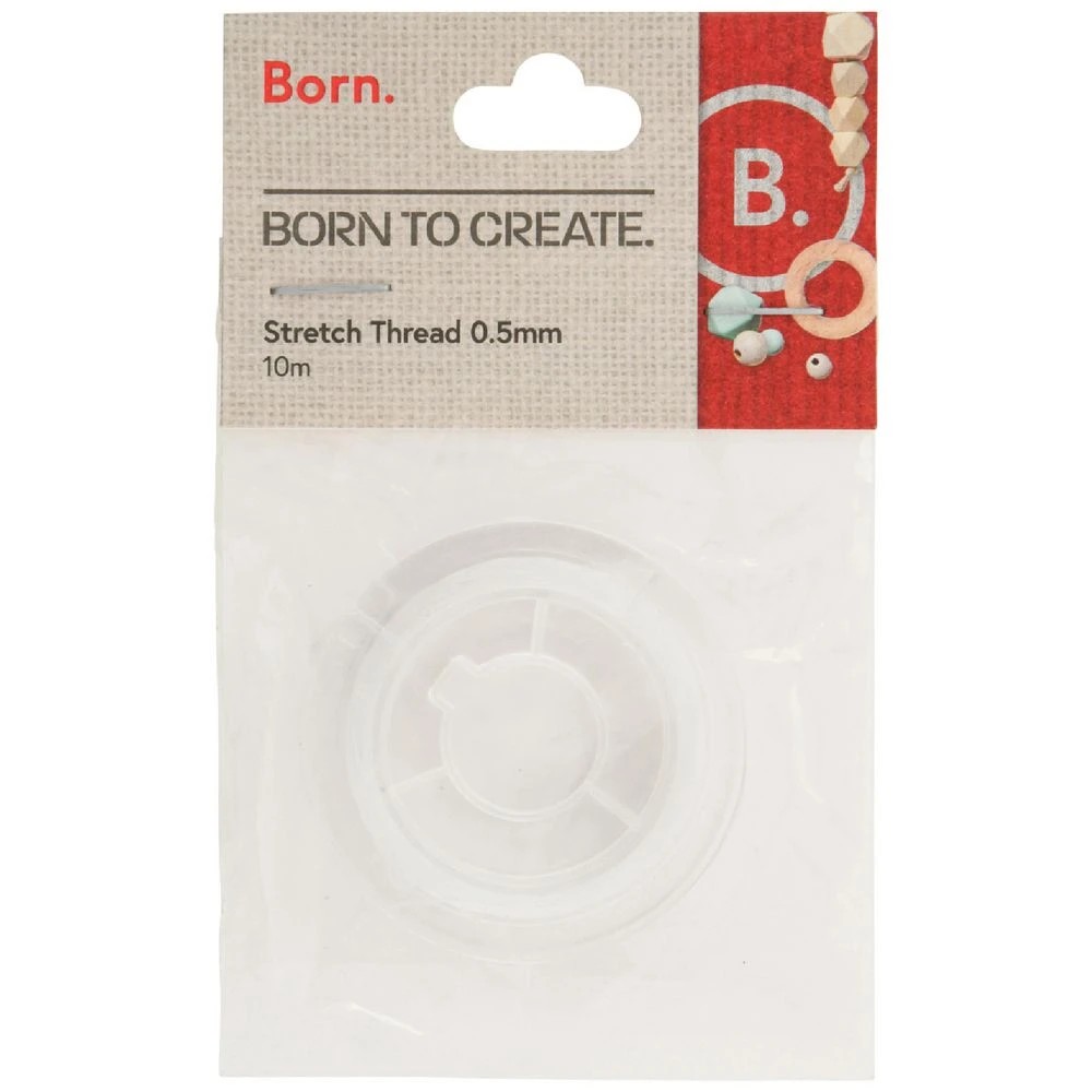 1 Born 0.5mm Stretch Thread 10m Clear, 1 of 2