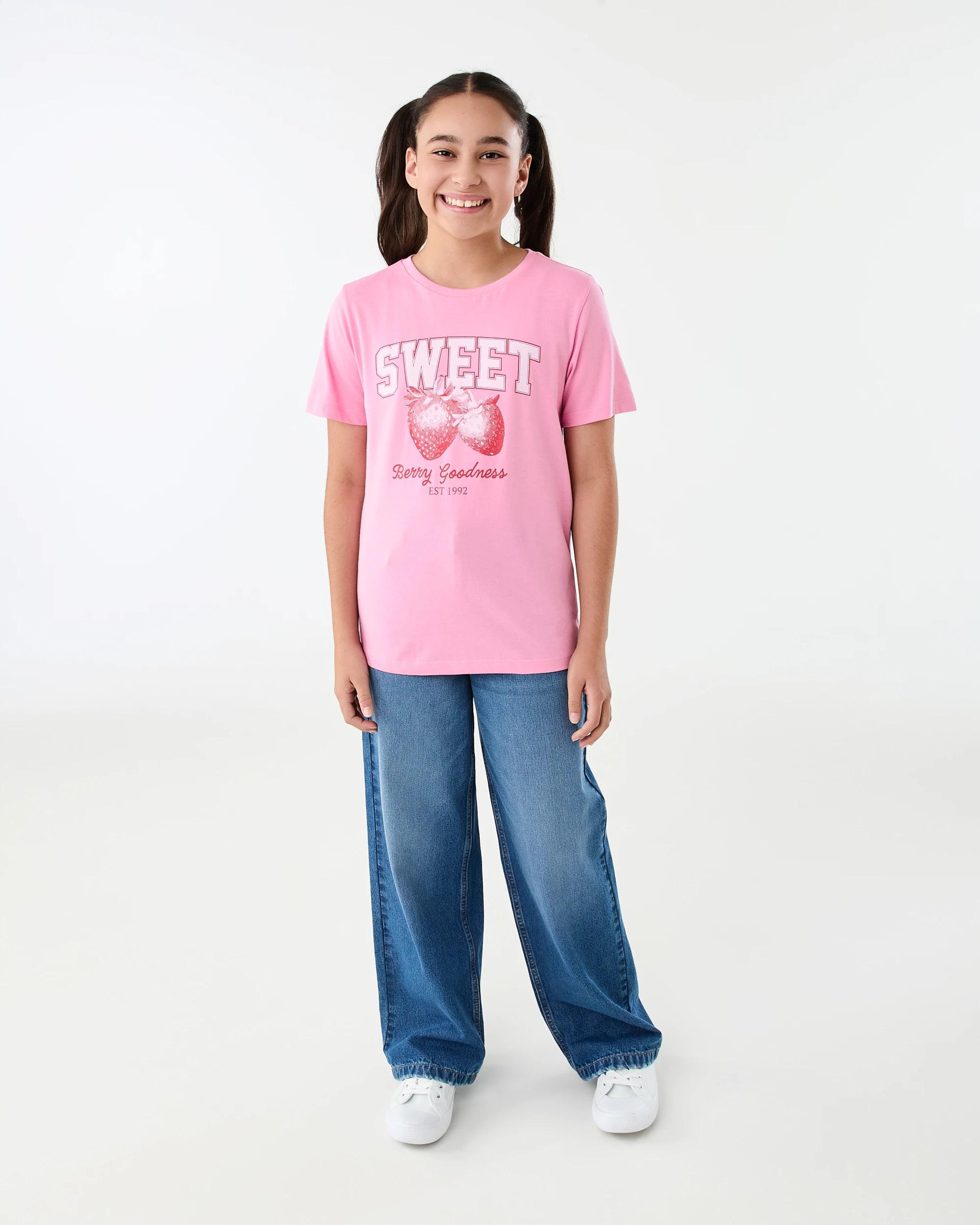 6 Short Sleeve Printed T-shirt Pink Fruit, 6 of 7