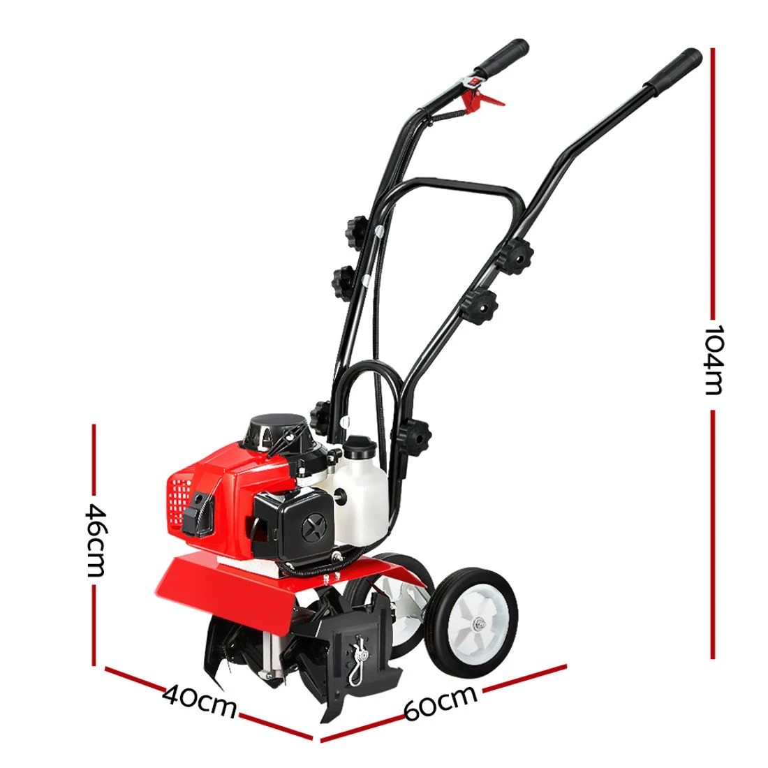 2 Giantz 63CC Tiller Garden Cultivator Rototiller 4 Blades Soil Plower Rotary Hoe - Red, 2 of 6