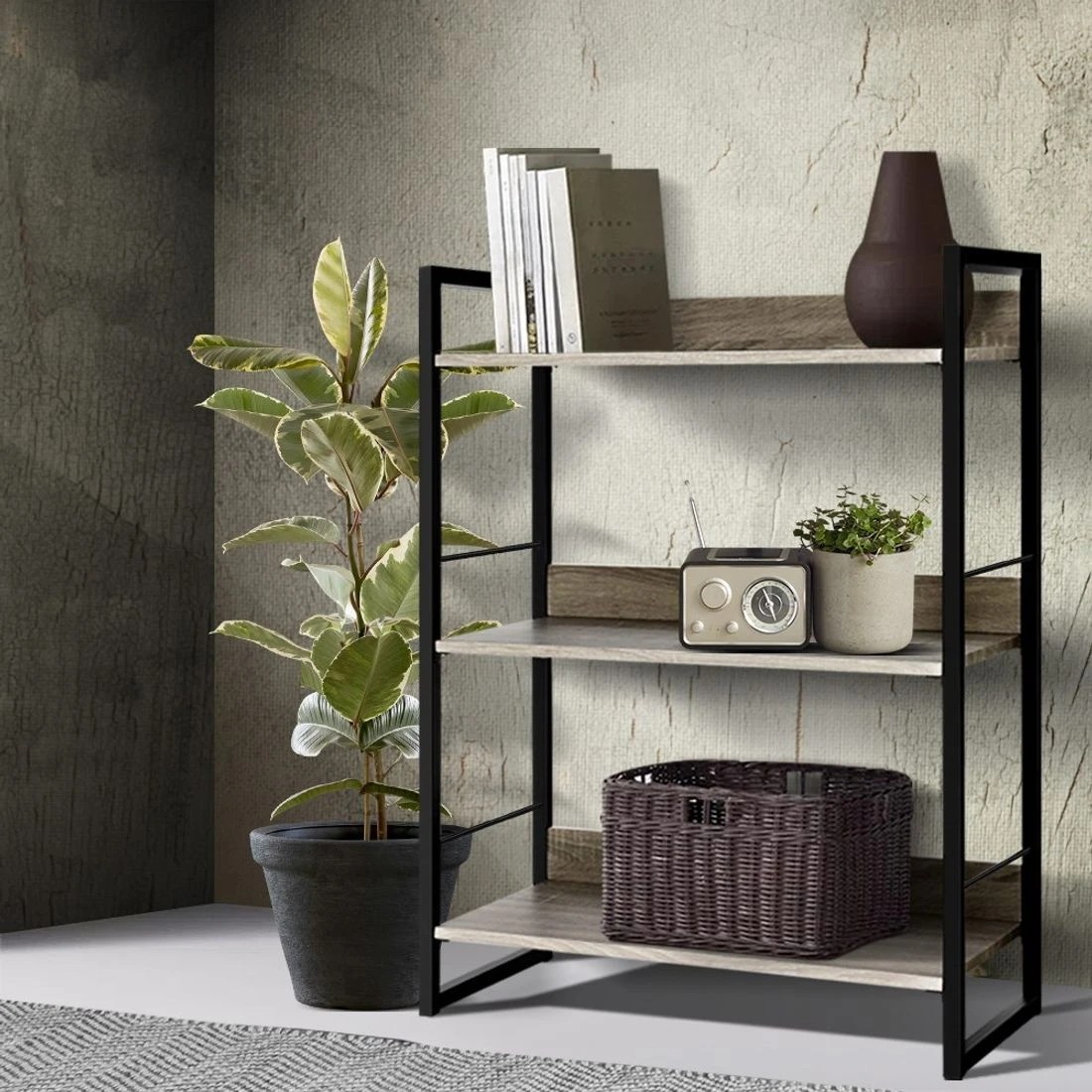3 Artiss Bookshelf 3 Tiers
 - black, 3 of 8