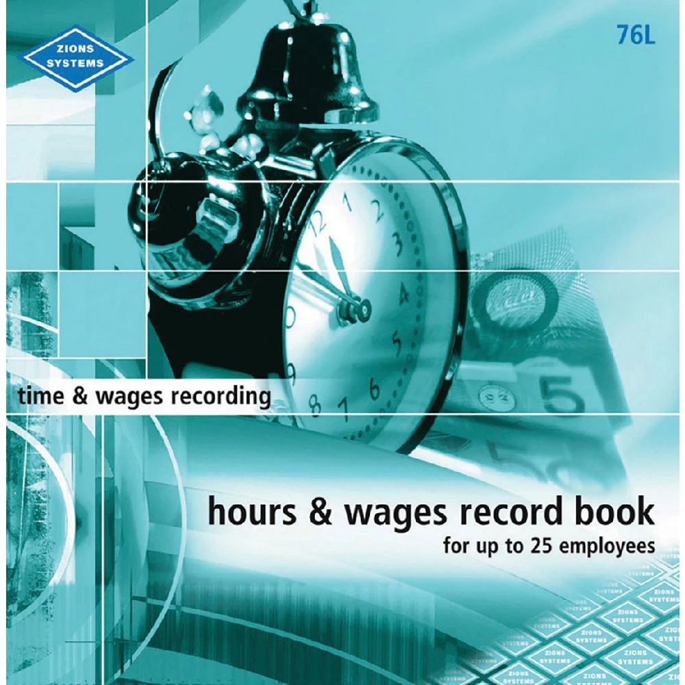 1 Zions Hours and Wages Record Book 25 Employees, 1 of 2