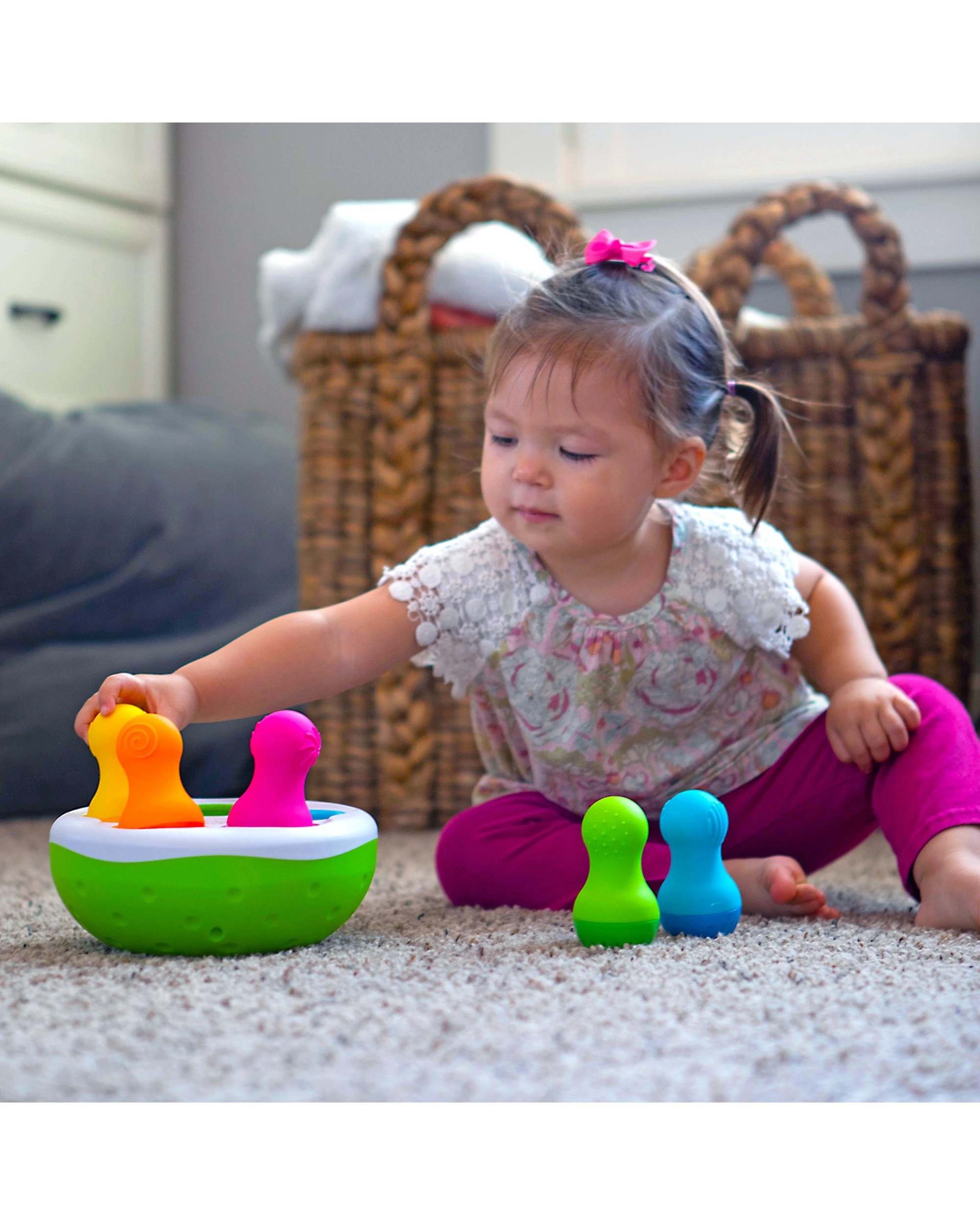 5 Fat Brain Toy Co SpinnyPins Sensory Toy Wobbly Bowl And Textured Pins - Multi, 5 of 8