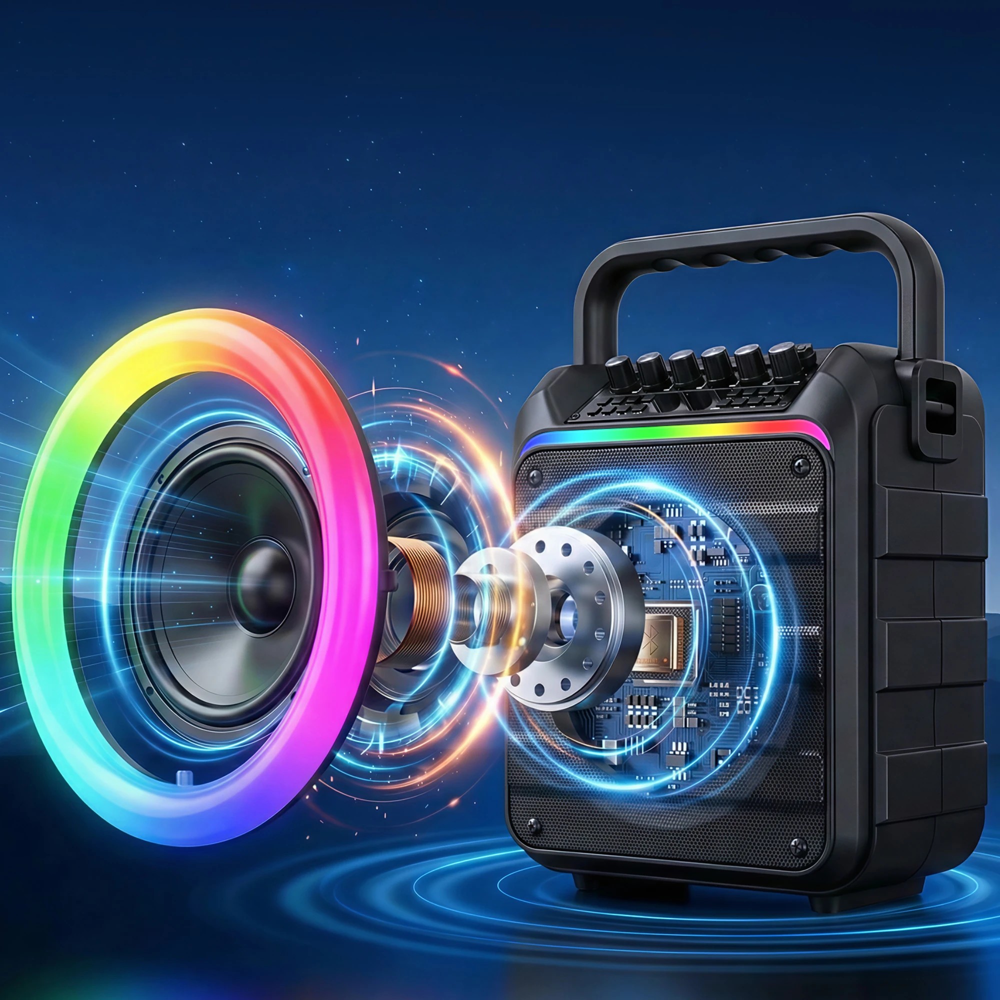 4 Alpha Portable Karaoke Machine with 2 Wireless Microphones for Adults Kids Bluetooth 5.3 - Black, 4 of 8