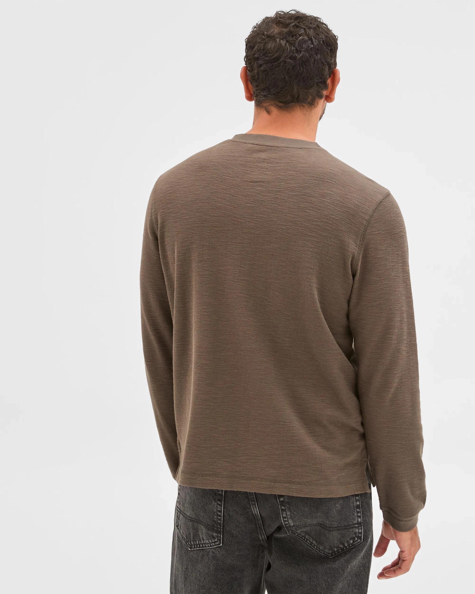 7 Target Australian Cotton Waffle Henley T-Shirt DARK OLIVE MARLE, 7 of 7