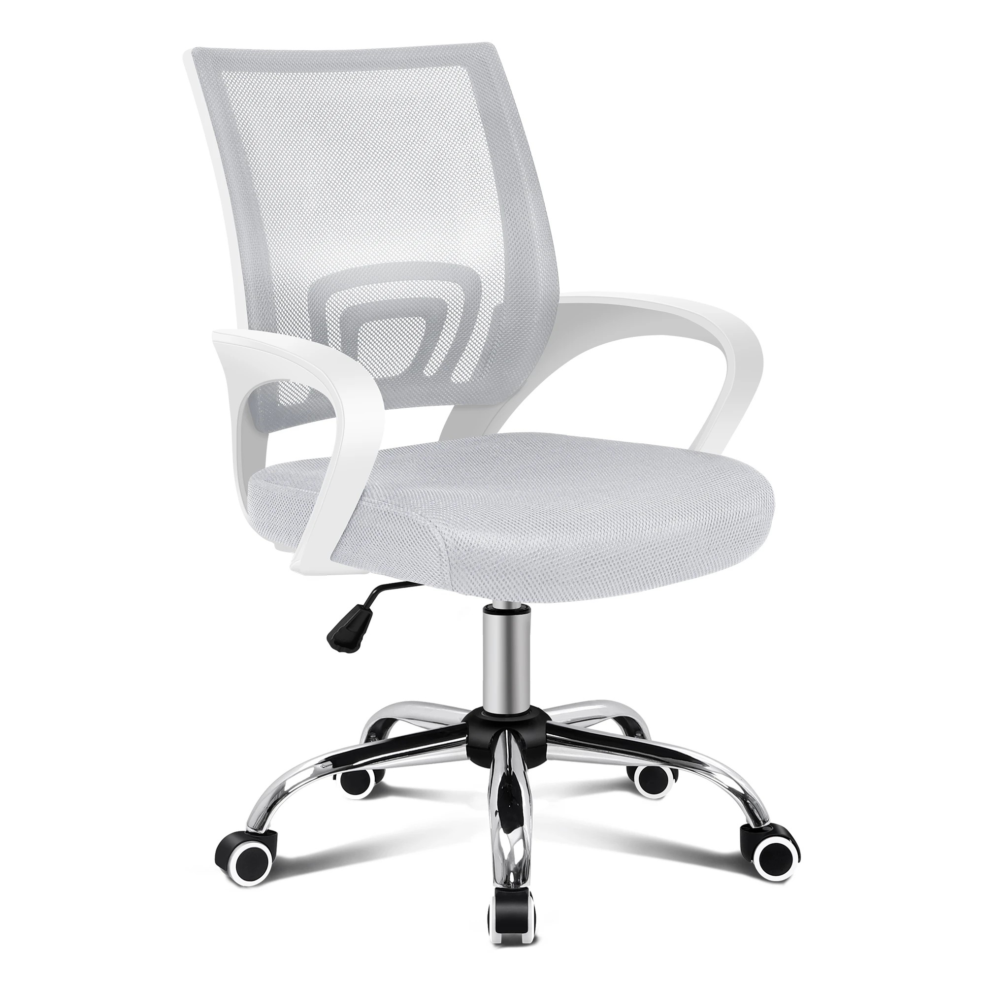 1 Alfordson Mesh Office Chair Executive Gaming Seat Computer Racing Work - White Grey, 1 of 10