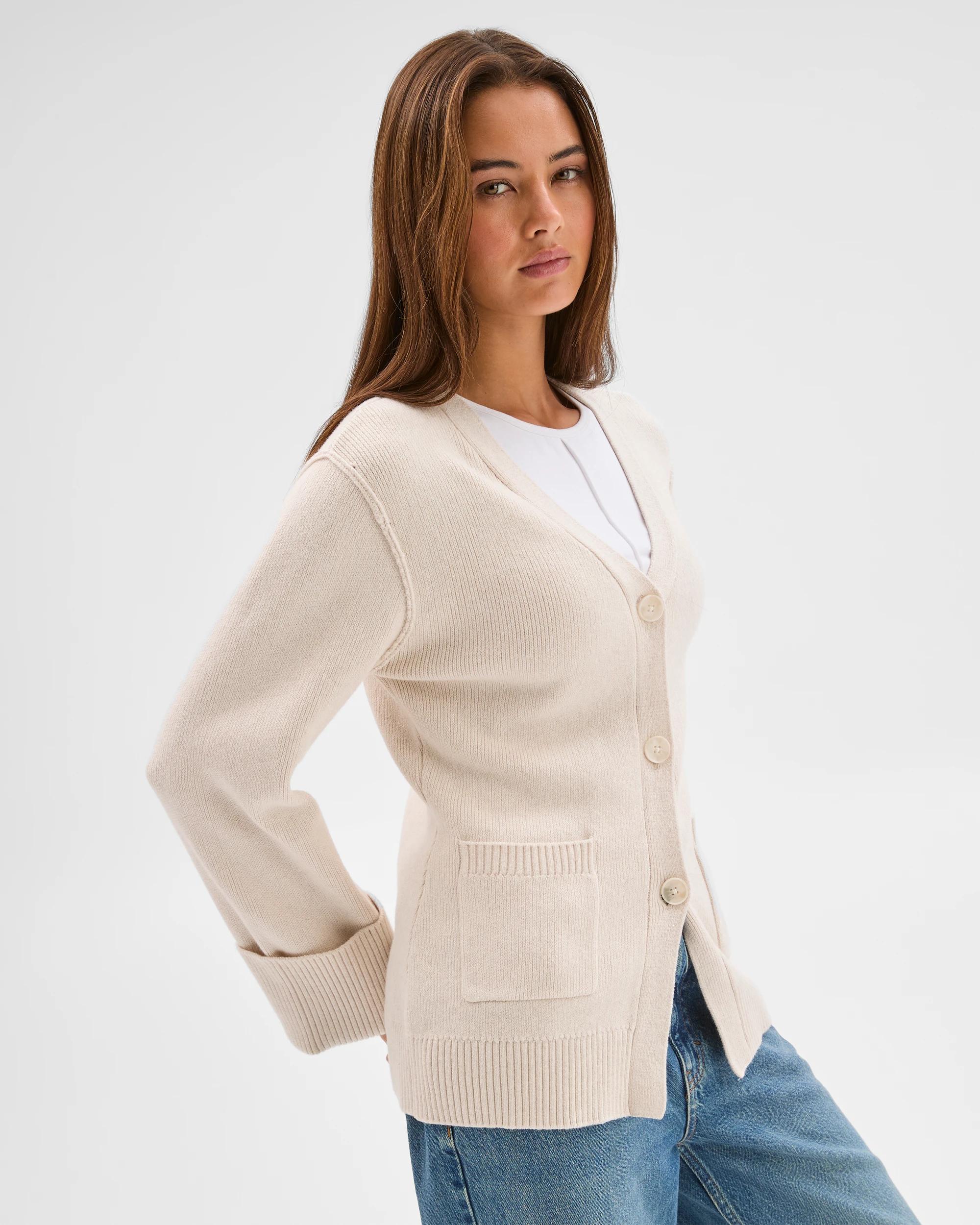6 Lily Loves Australian Cotton Blend Longline Cardigan OAT, 6 of 8