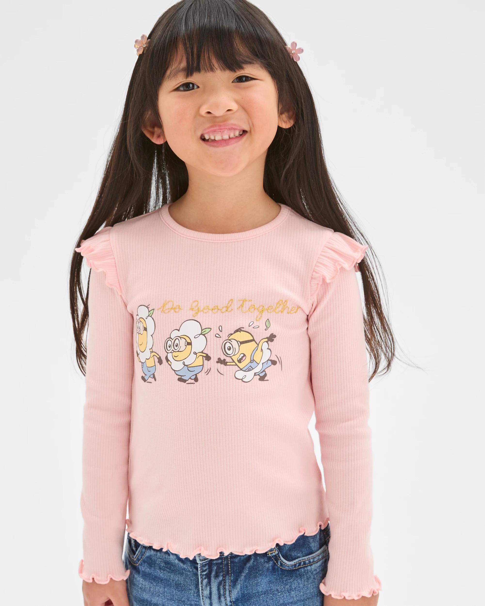 3 Minions Australian Cotton Long Sleeve T-Shirt PINK, 3 of 6