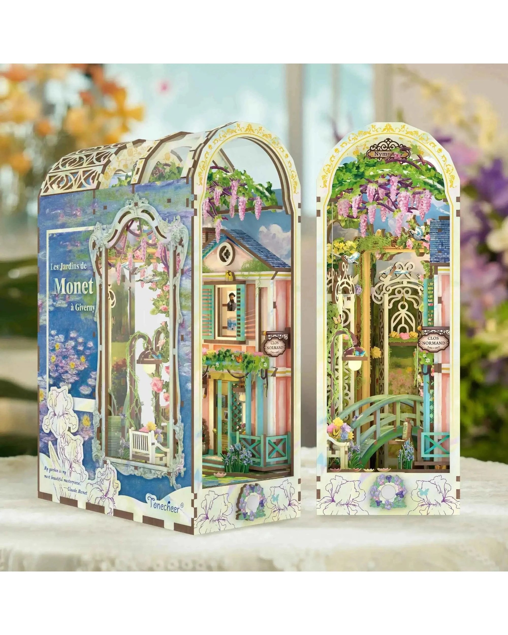 4 Tonecheer 3D Wooden Puzzle DIY Book Nook Kit - Giverny Garden, 4 of 6
