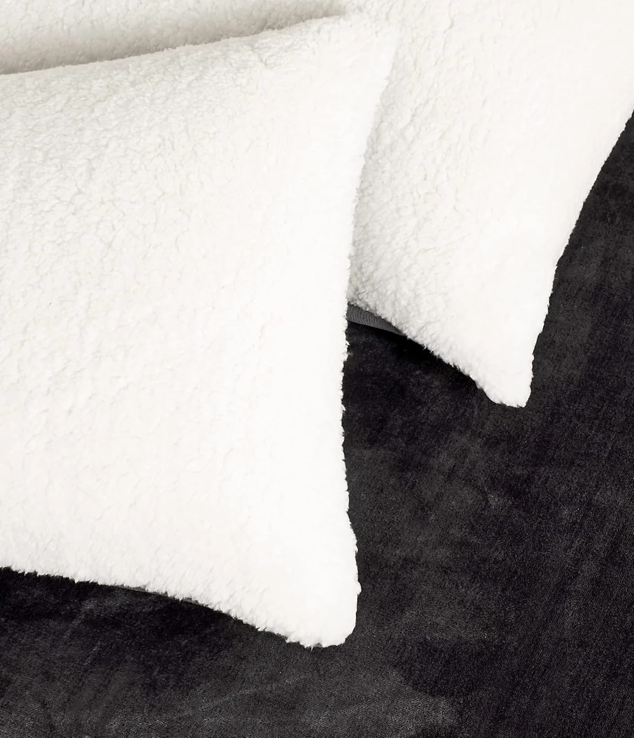 7 Gioia Casa 2-in-1 Teddy Sherpa Quilt Cover Set Warm Reversible - Double Bed - Charcoal, 7 of 8