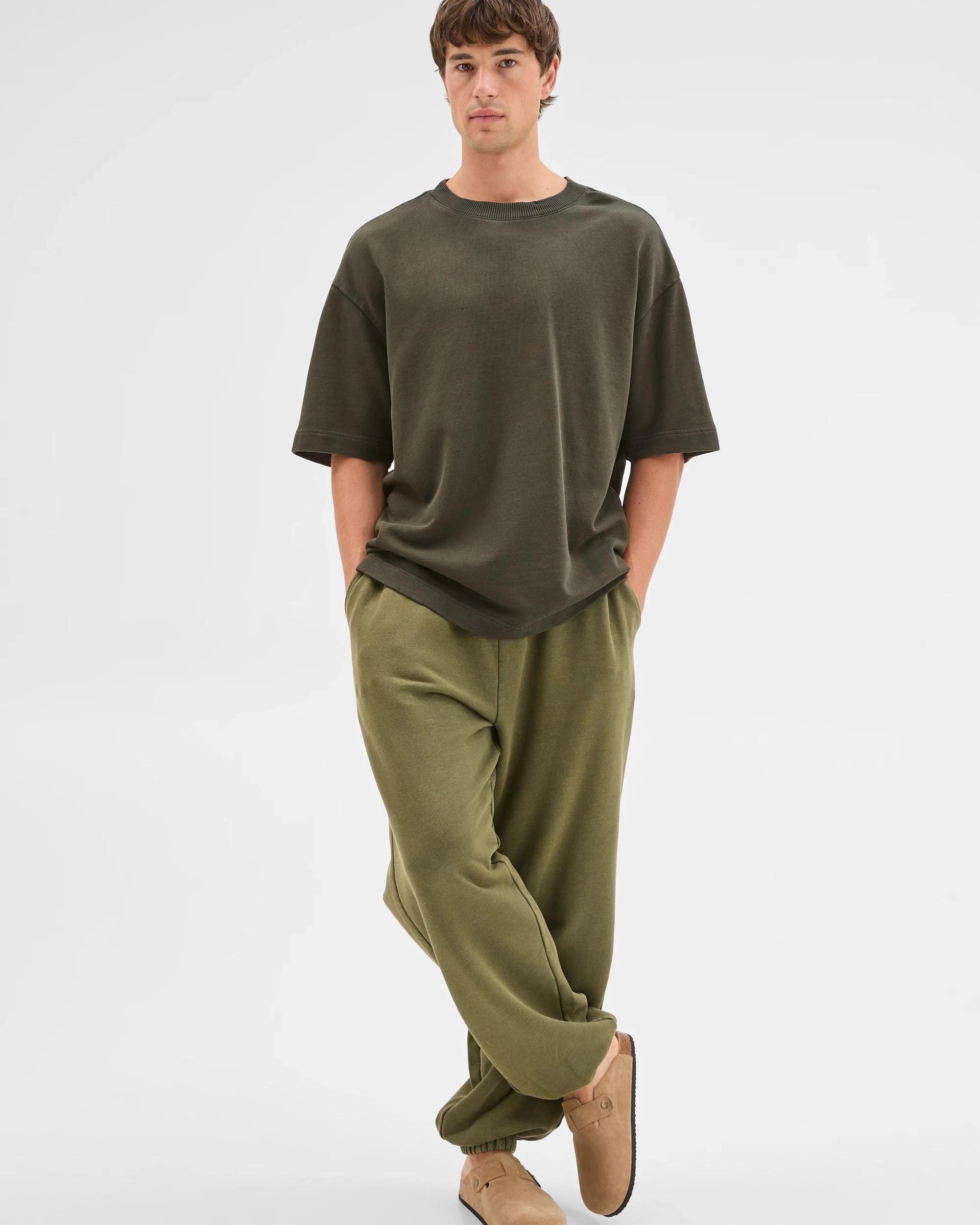 1 Commons Australian Cotton Blend Heavyweight Cuffed Trackpants KHAKI, 1 of 6