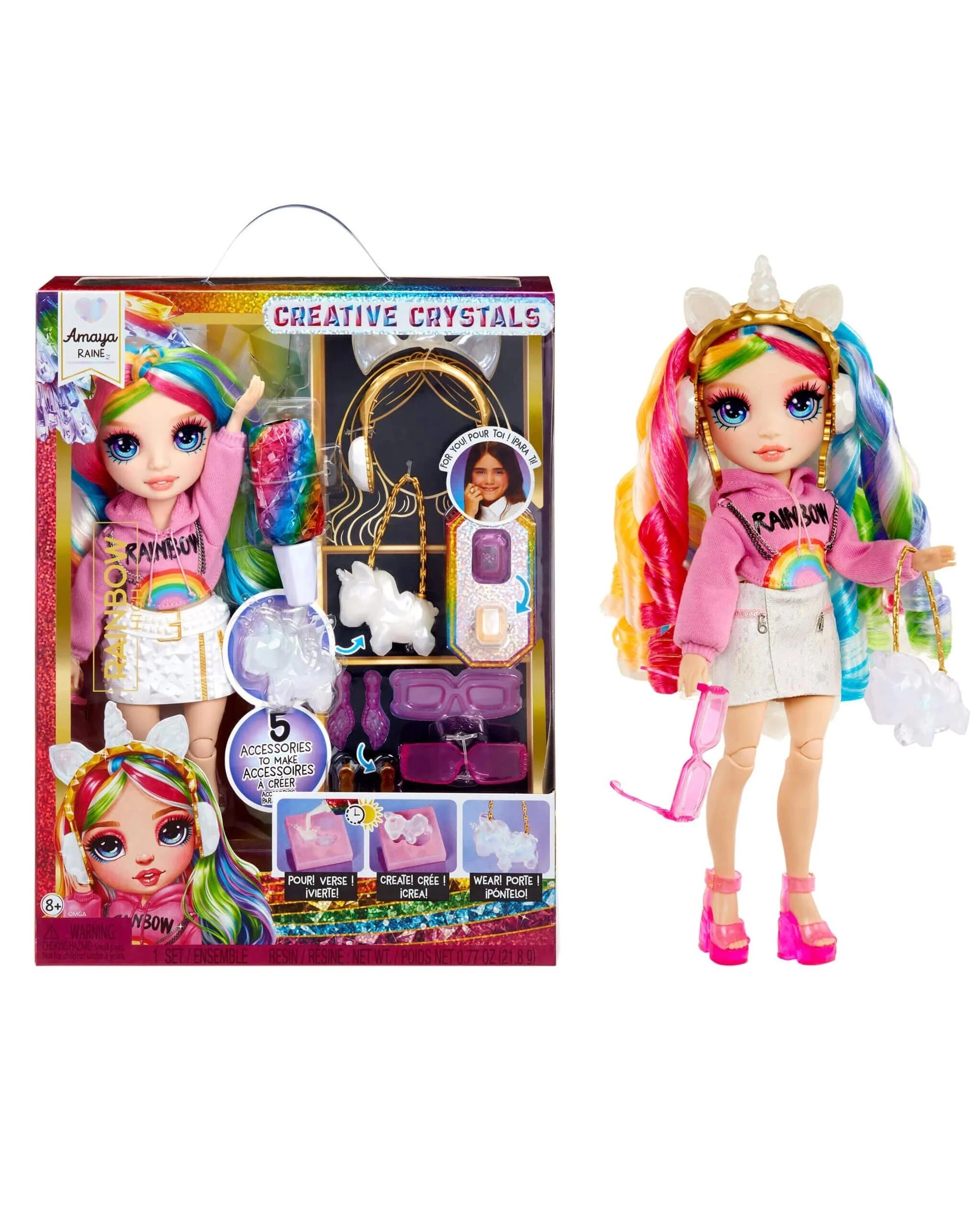 1 Rainbow High Creative Crystals Amaya Raine Fashion Doll - Multi, 1 of 6