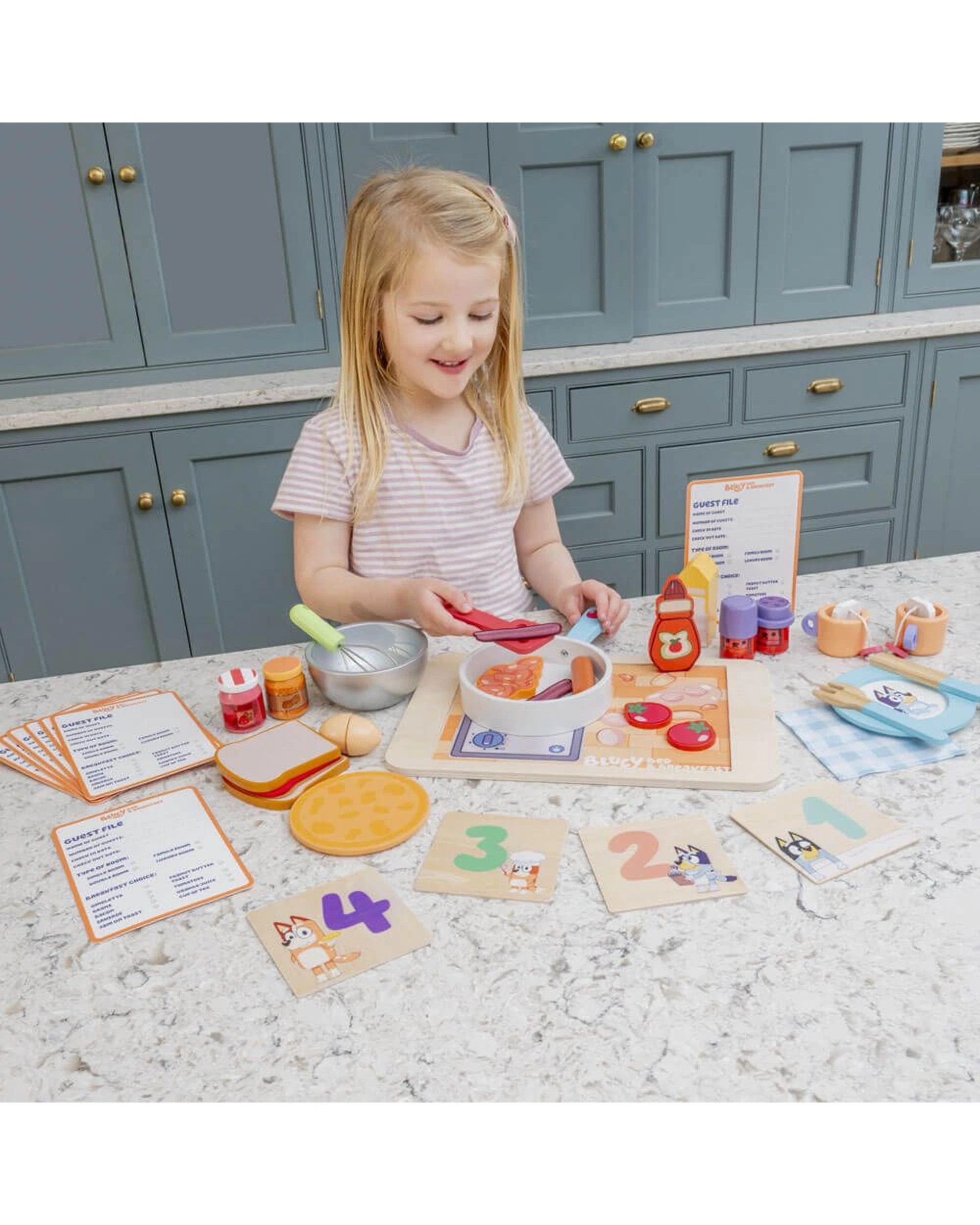 3 Bluey Wooden Hotel Breakfast Tray Playset, 3 of 5