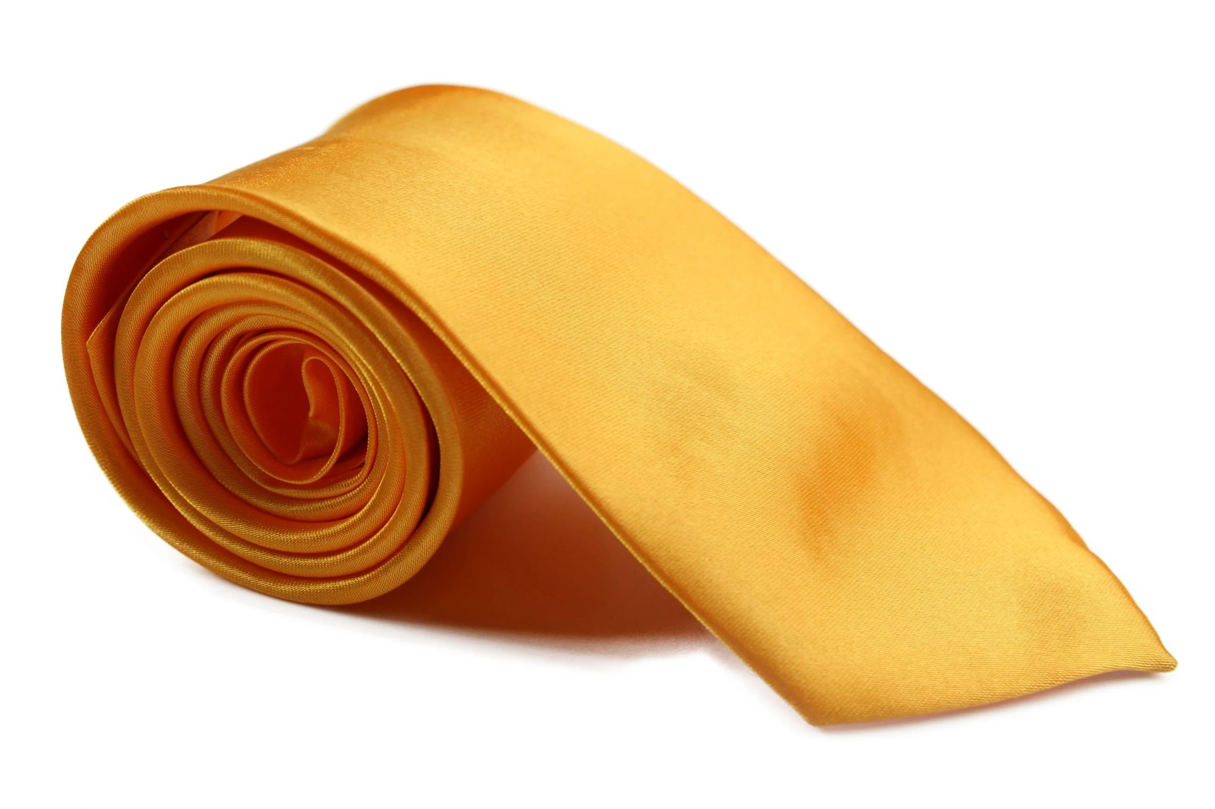 3 Zasel Mens Warm Yellow 8cm Plain Neck Tie - Yellow, 3 of 3